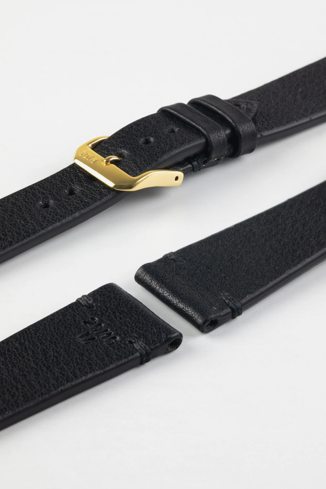 RIOS1931 MITTENWALD Retro Organic Leather Watch Strap in BLACK - Image 8