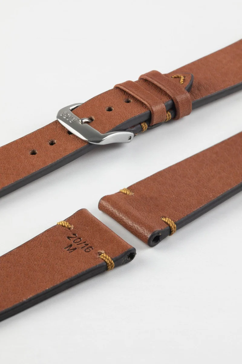 RIOS1931 MITTENWALD Retro Organic Leather Watch Strap in COGNAC - Image 4