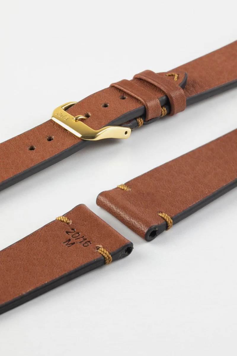 RIOS1931 MITTENWALD Retro Organic Leather Watch Strap in COGNAC - Image 5