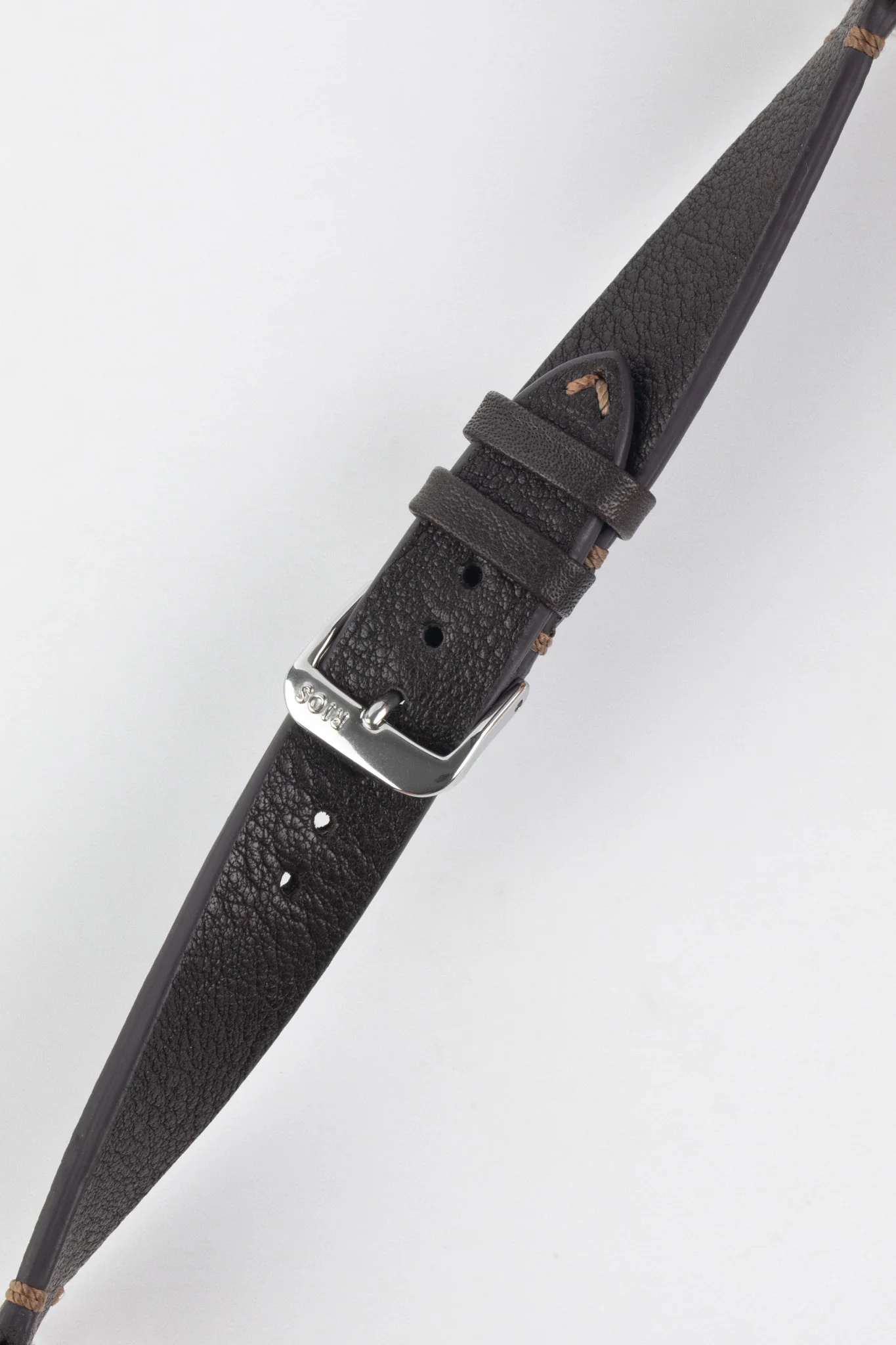 RIOS1931 MITTENWALD Retro Organic Leather Watch Strap in MOCHA - Image 5