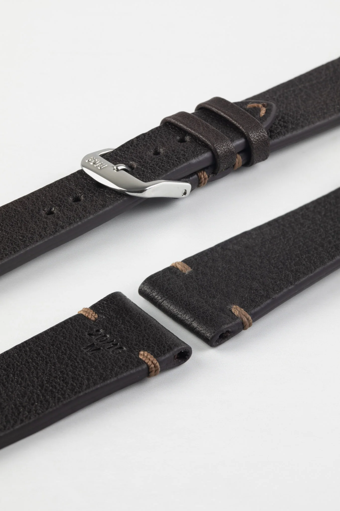 RIOS1931 MITTENWALD Retro Organic Leather Watch Strap in MOCHA - Image 7