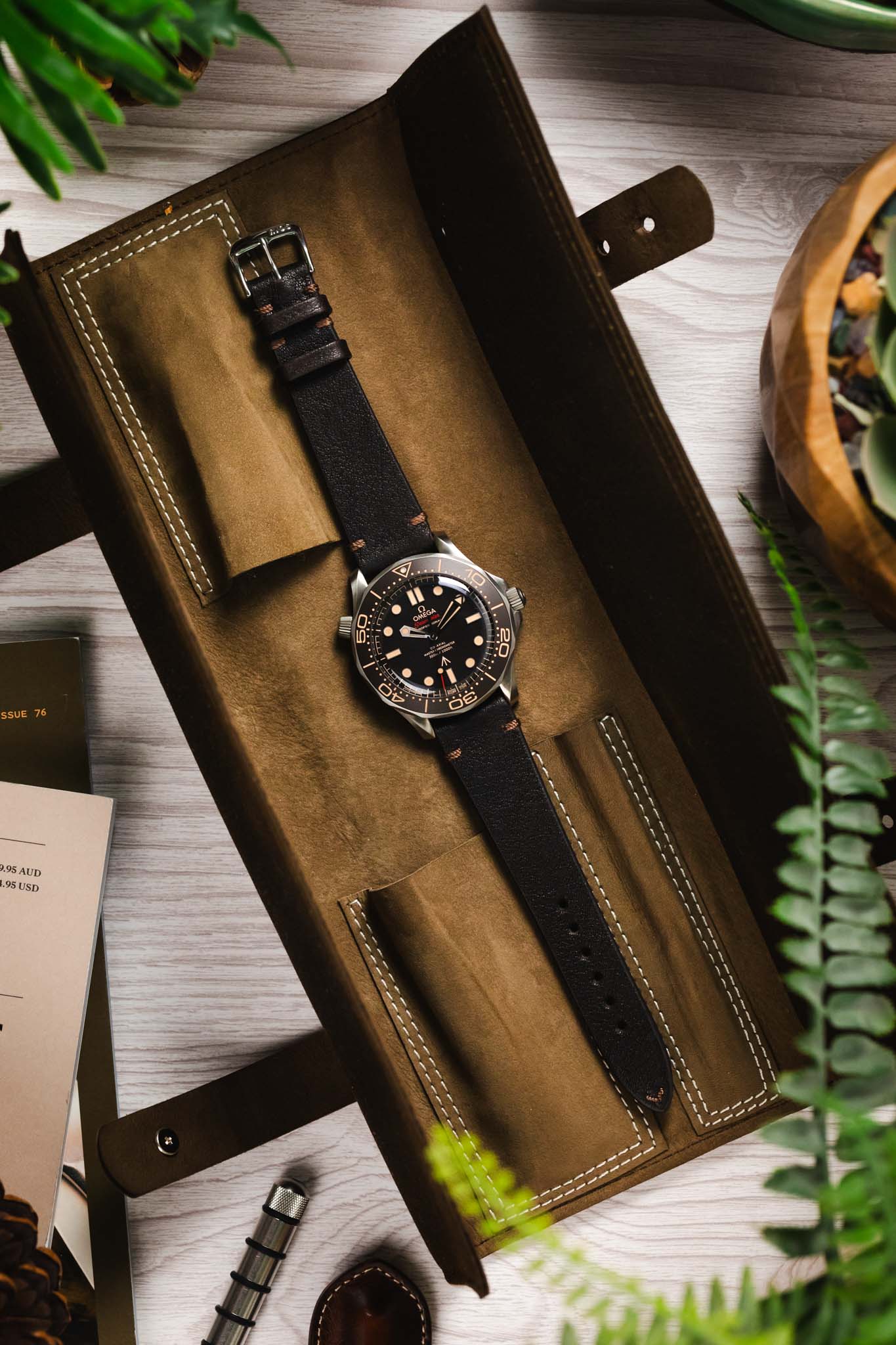 RIOS1931 MITTENWALD Retro Organic Leather Watch Strap in MOCHA - Image 9