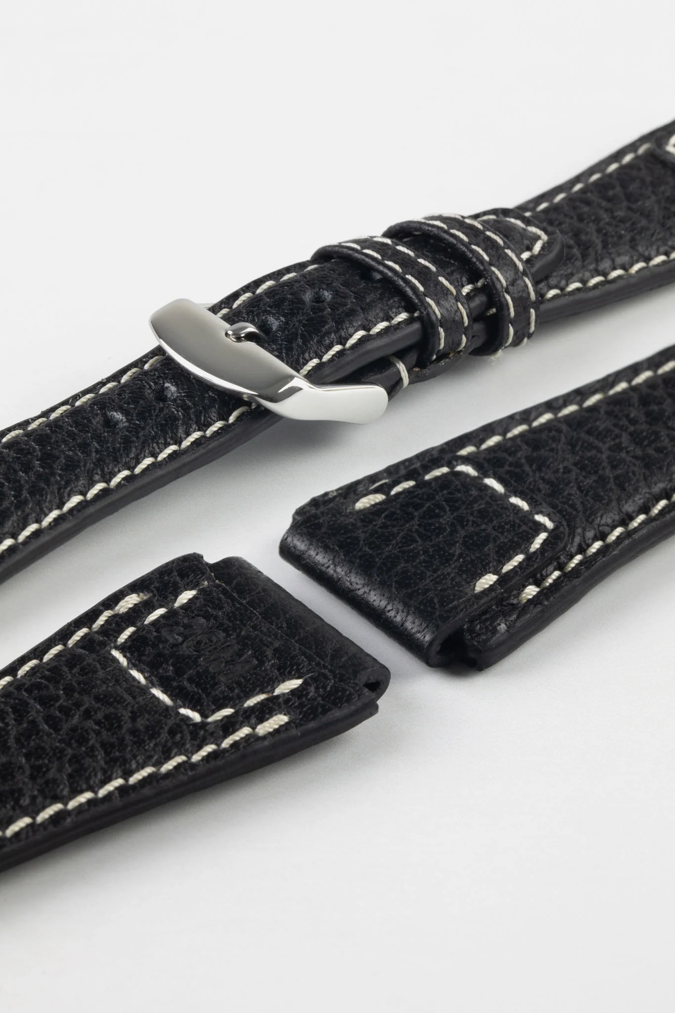 RIOS1931 NATURE Genuine Buffalo Leather Watch Strap in BLACK - Image 7