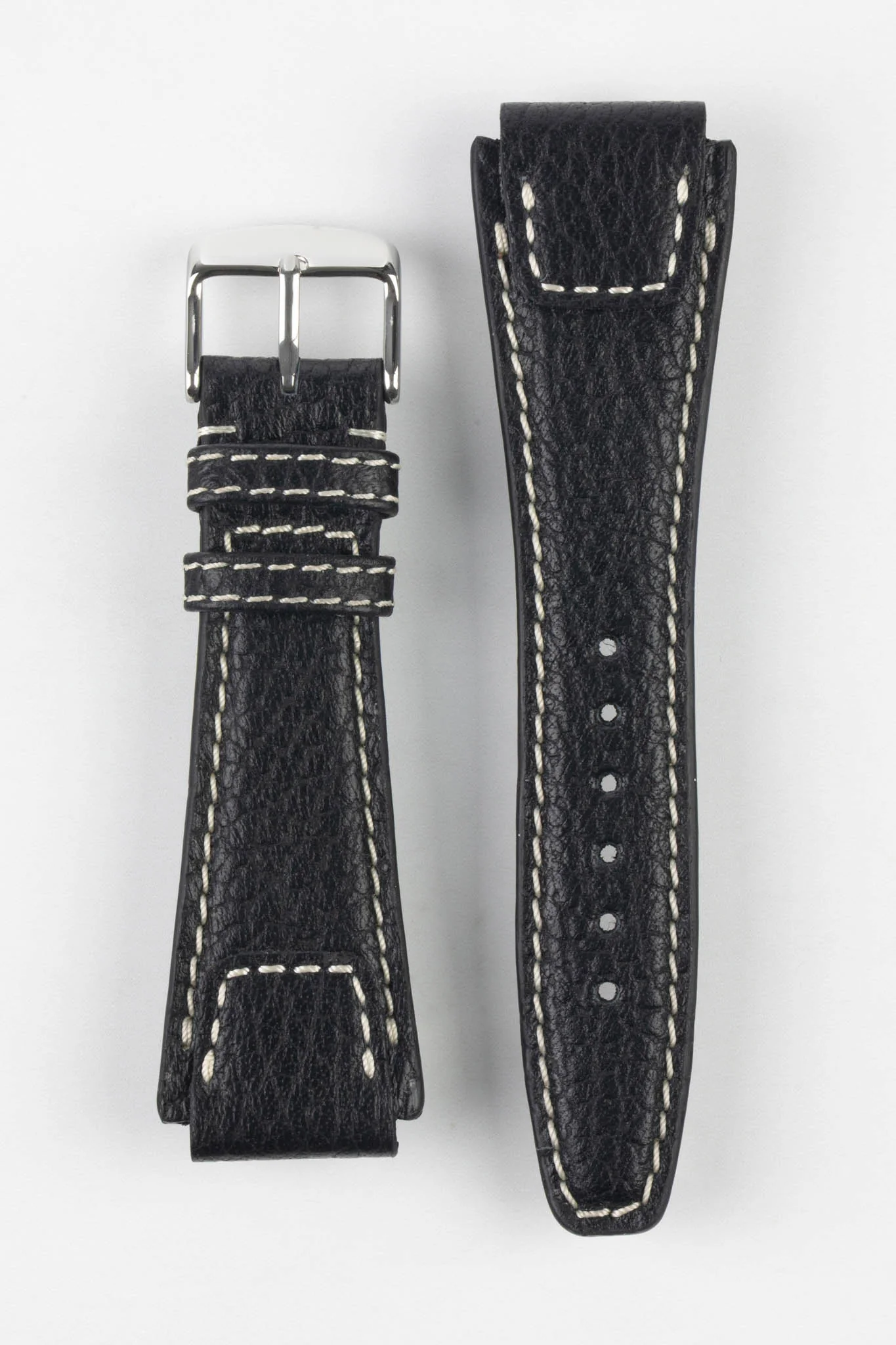 RIOS1931 NATURE Genuine Buffalo Leather Watch Strap in BLACK - Image 8