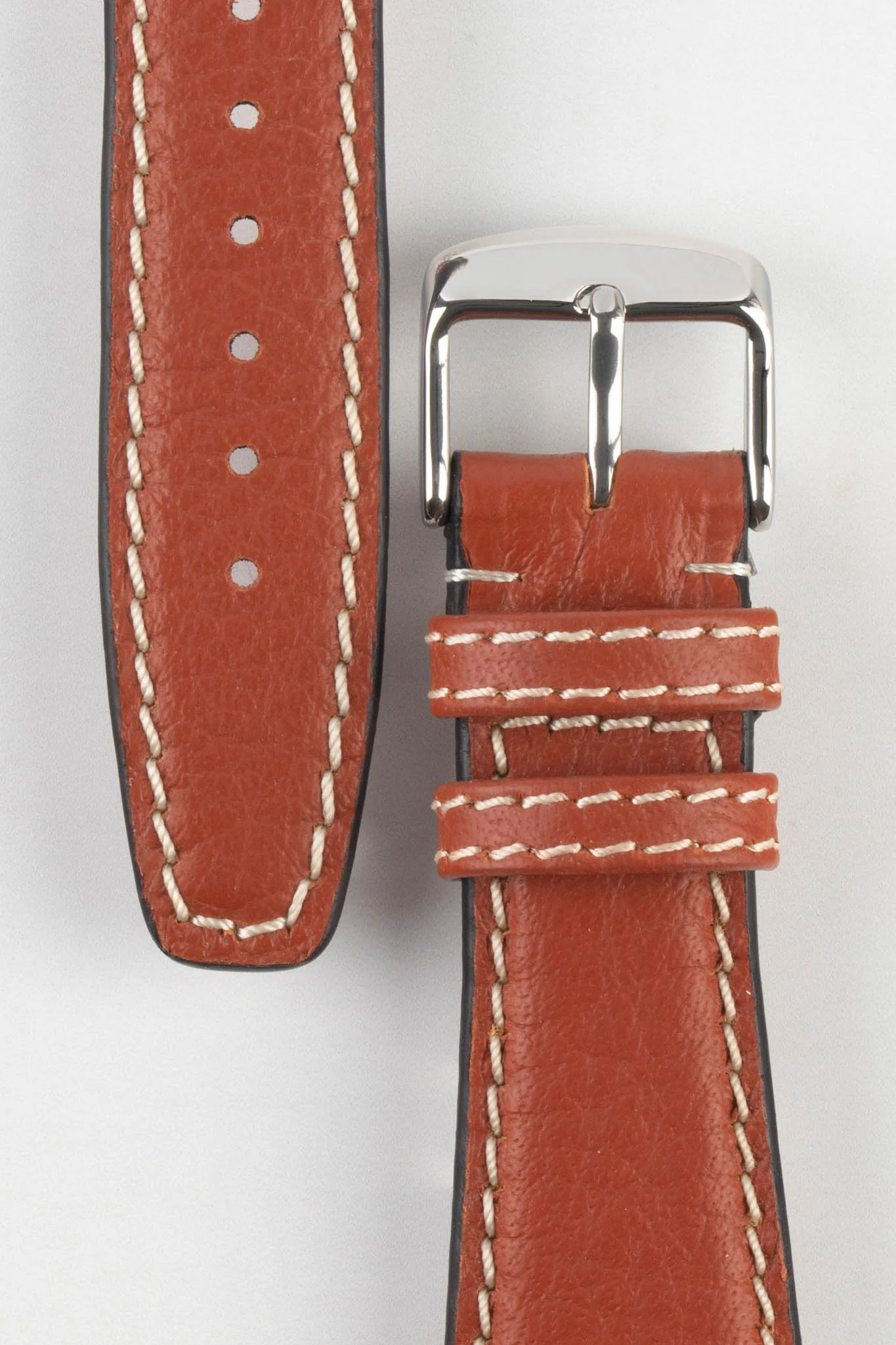 RIOS1931 NATURE Genuine Buffalo Leather Watch Strap in COGNAC - Image 3