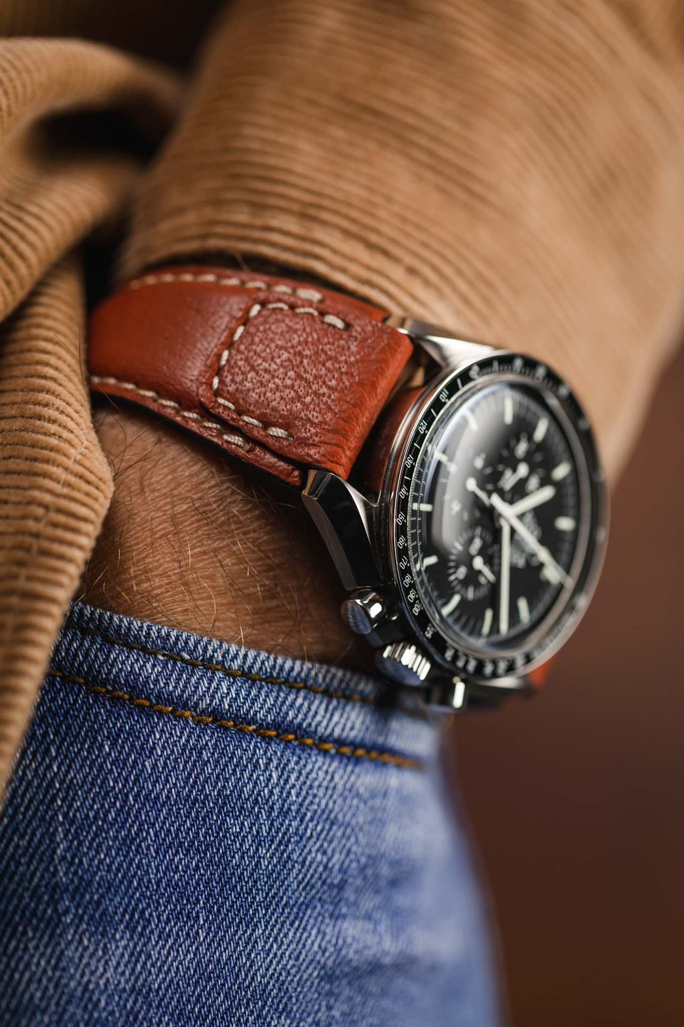 RIOS1931 NATURE Genuine Buffalo Leather Watch Strap in COGNAC - Image 6