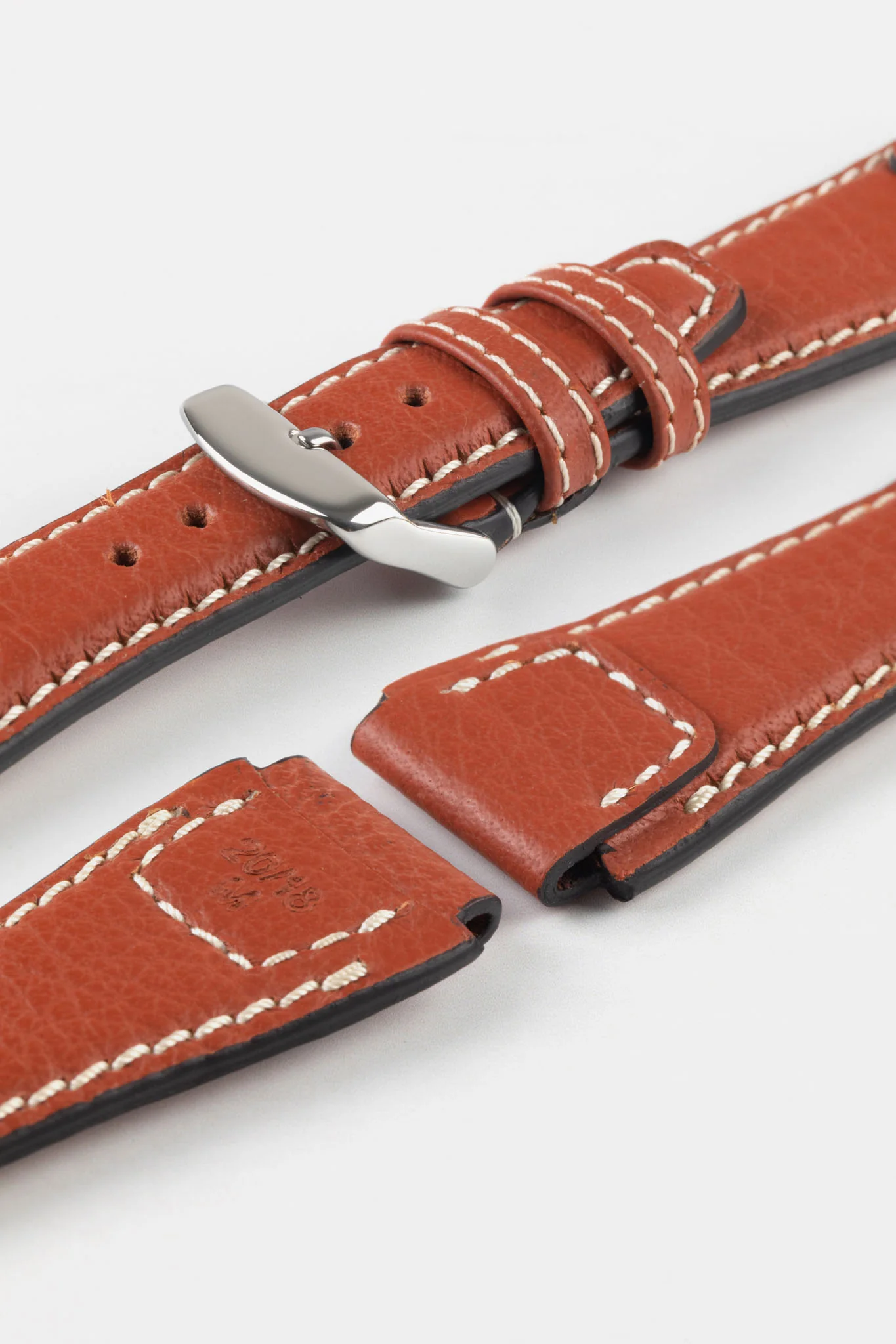 RIOS1931 NATURE Genuine Buffalo Leather Watch Strap in COGNAC - Image 7
