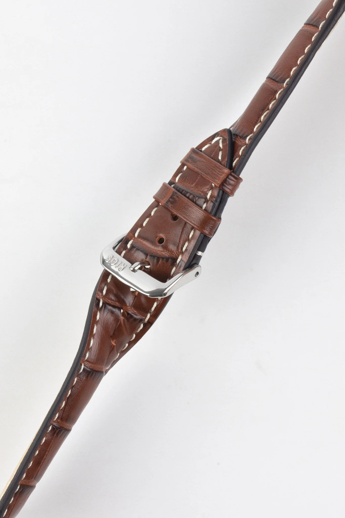 RIOS1931 NEW ORLEANS Alligator-Embossed Leather Watch Strap in MAHOGANY - Image 3