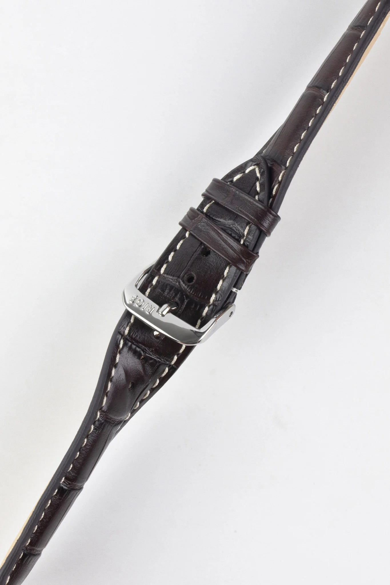 RIOS1931 NEW ORLEANS Alligator-Embossed Leather Watch Strap in MOCHA - Image 3