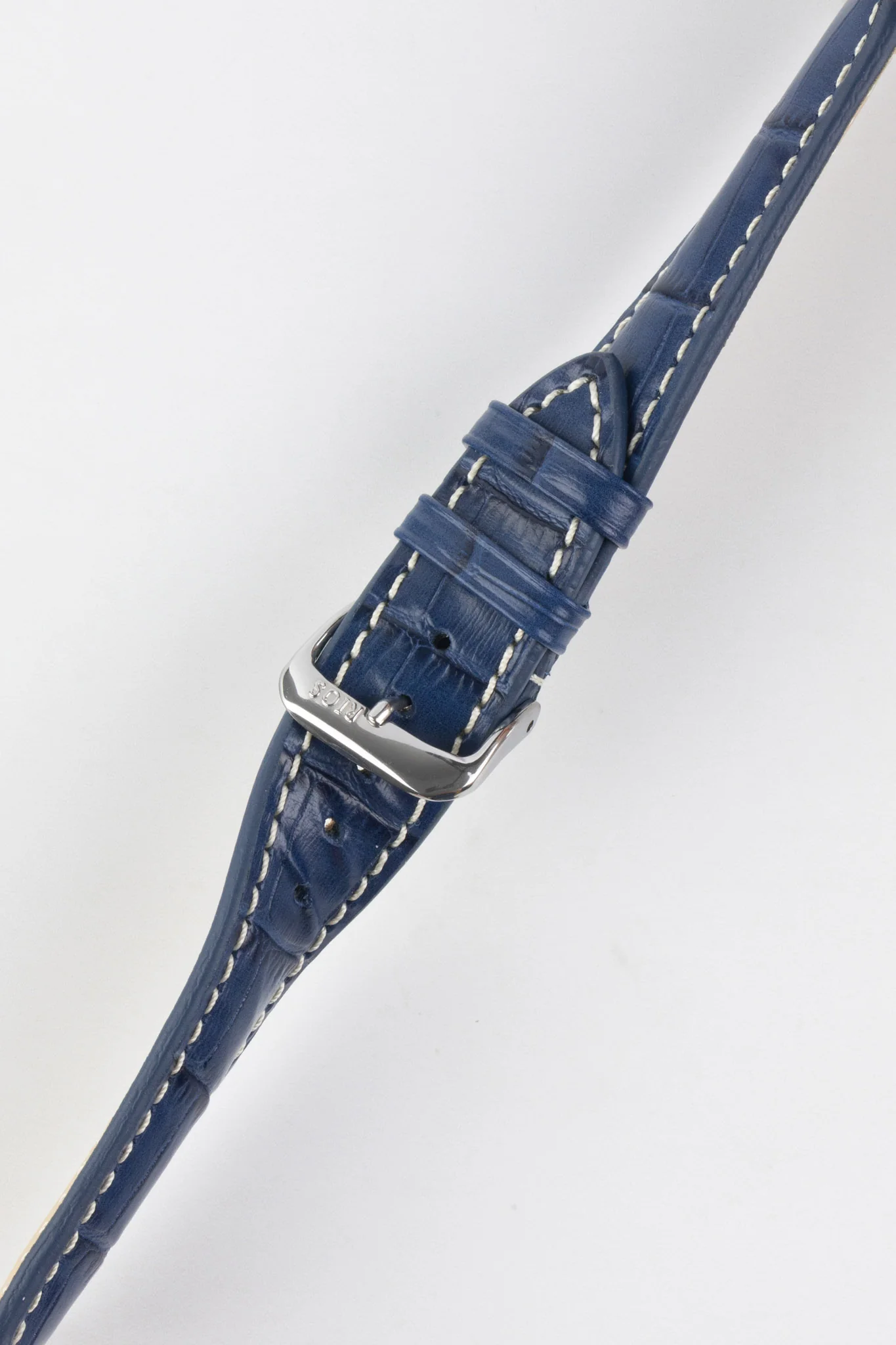 RIOS1931 NEW ORLEANS Alligator-Embossed Leather Watch Strap in NAVY BLUE - Image 3