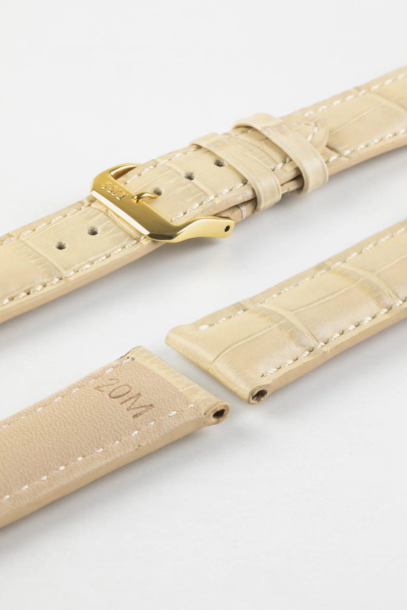 RIOS1931 NEW ORLEANS Alligator-Embossed Leather Watch Strap in SAND - Image 5