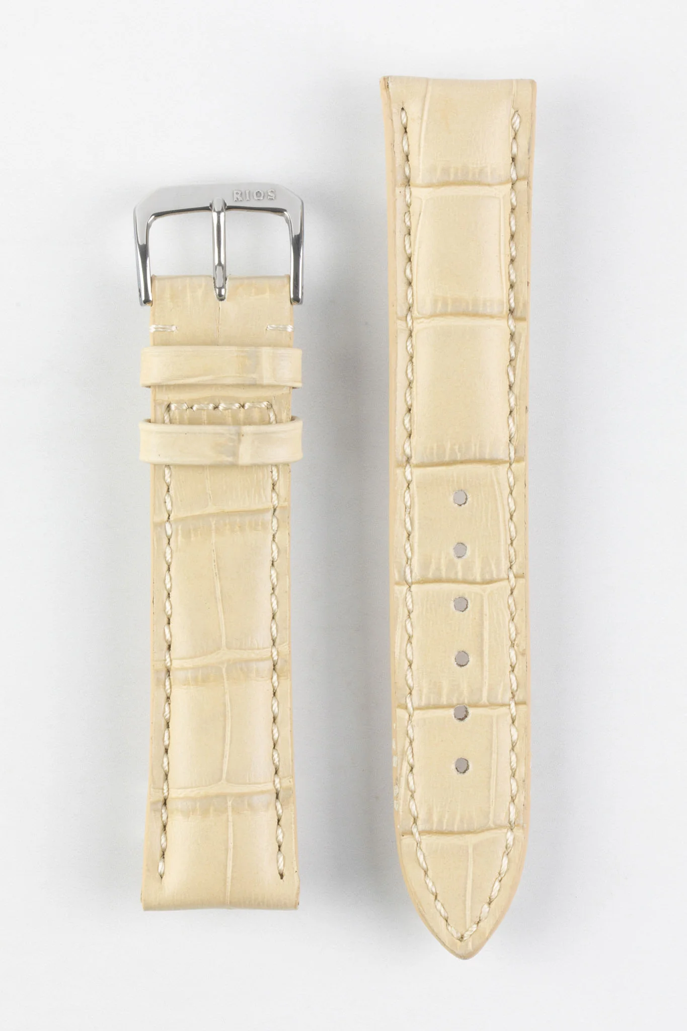 RIOS1931 NEW ORLEANS Alligator-Embossed Leather Watch Strap in SAND - Image 7