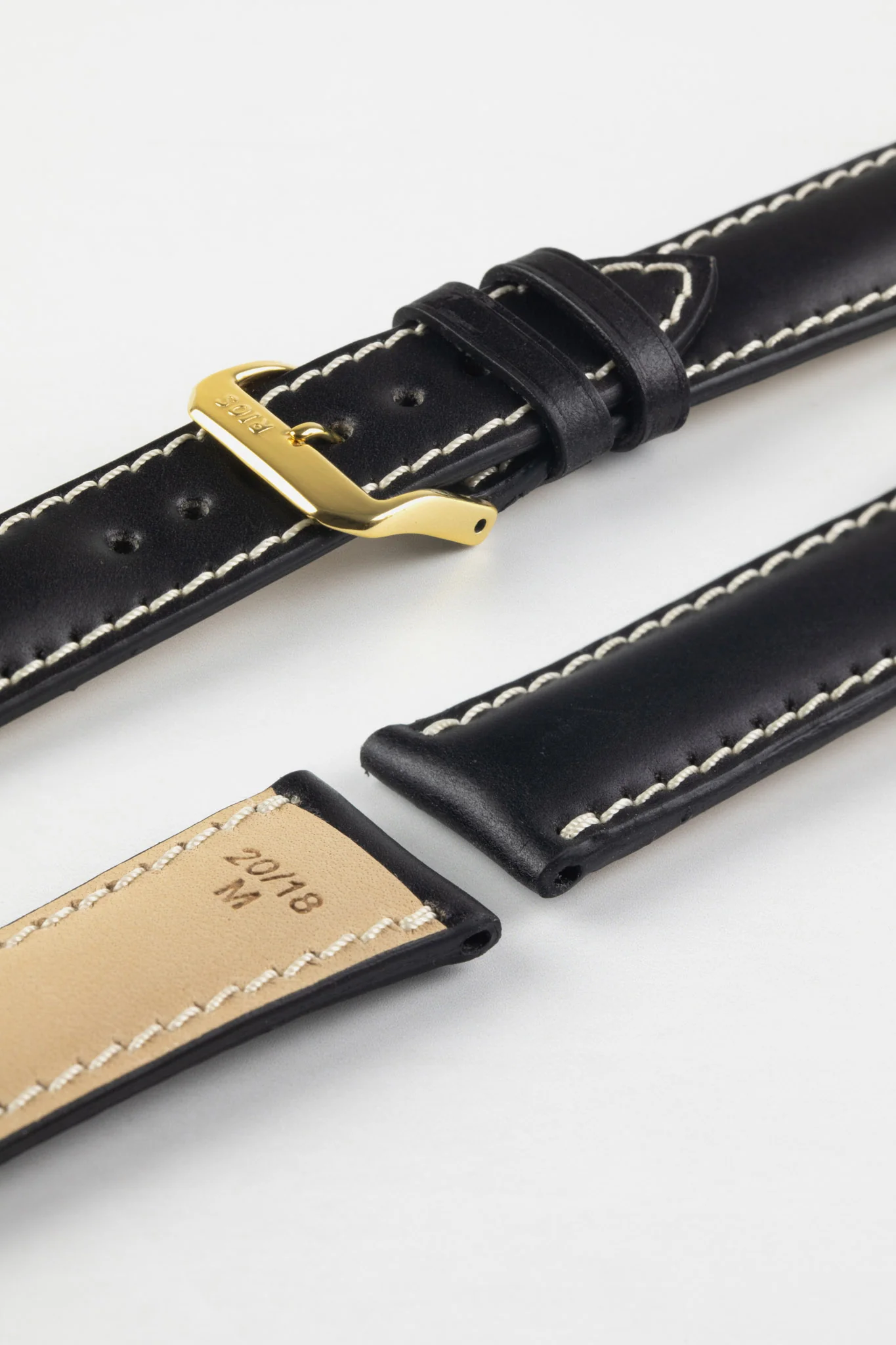 RIOS1931 NEW YORK Shell Cordovan Leather Watch Strap in BLACK - Image 6