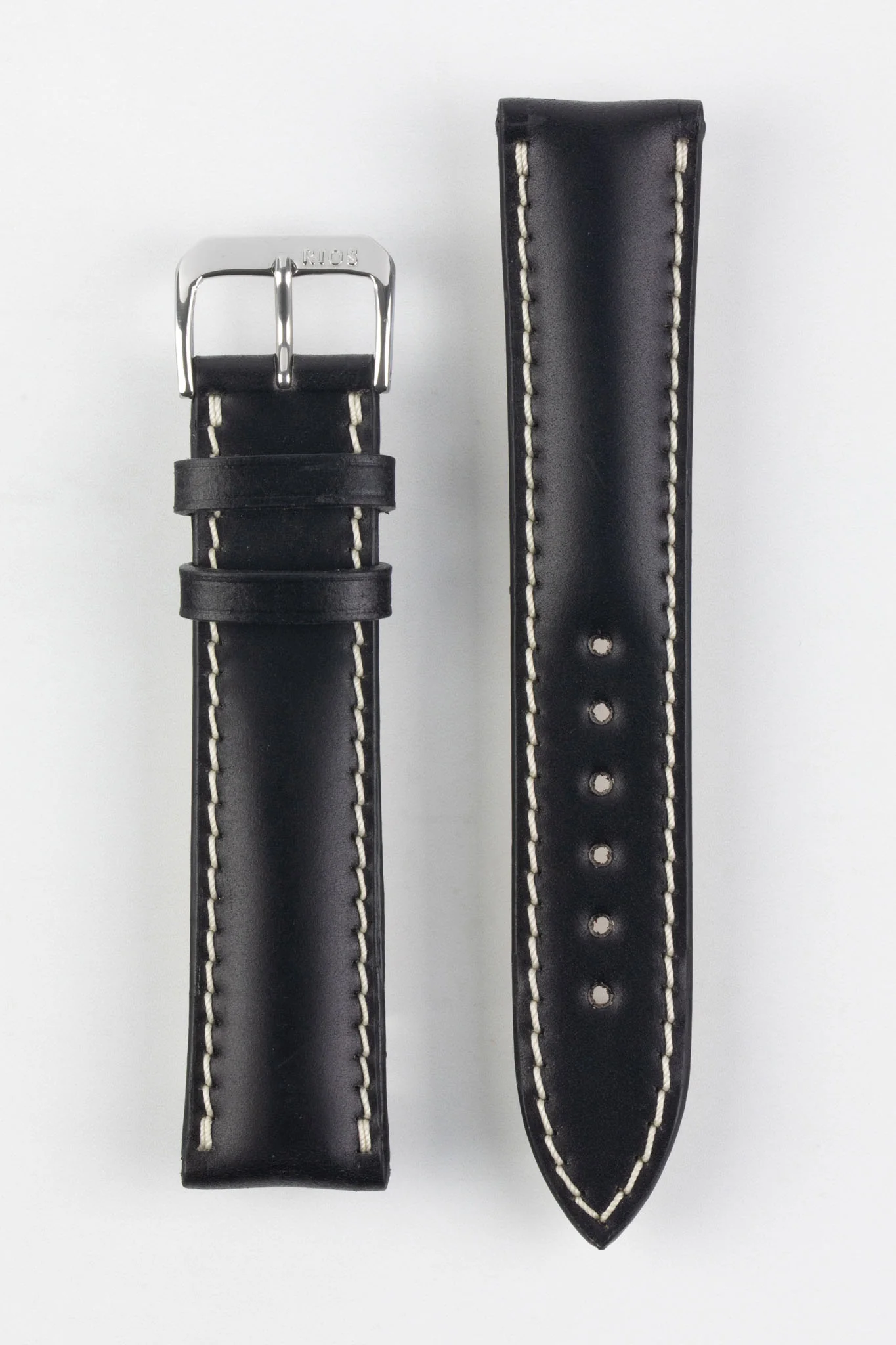 RIOS1931 NEW YORK Shell Cordovan Leather Watch Strap in BLACK - Image 7