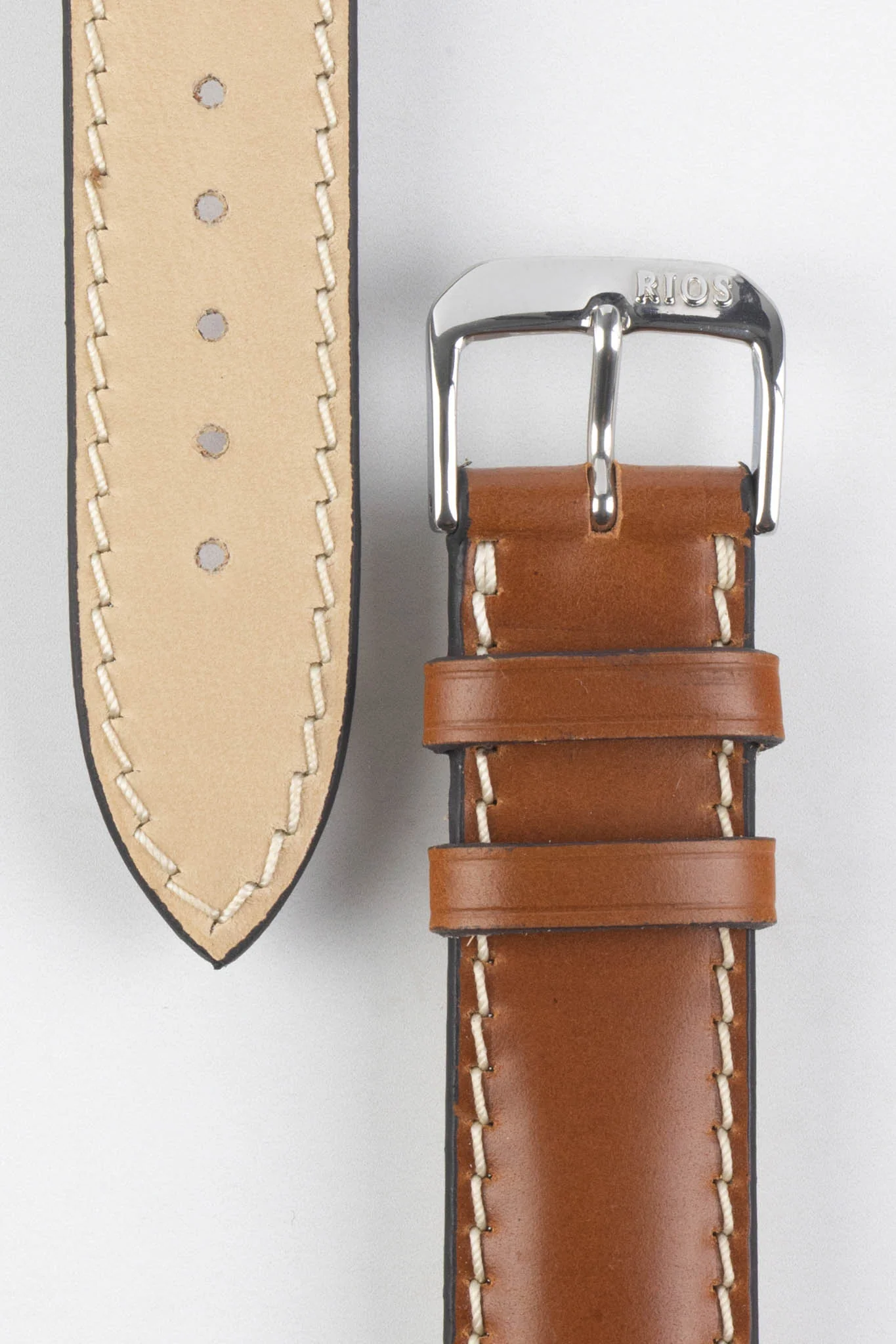 RIOS1931 NEW YORK Shell Cordovan Leather Watch Strap in COGNAC - Image 4