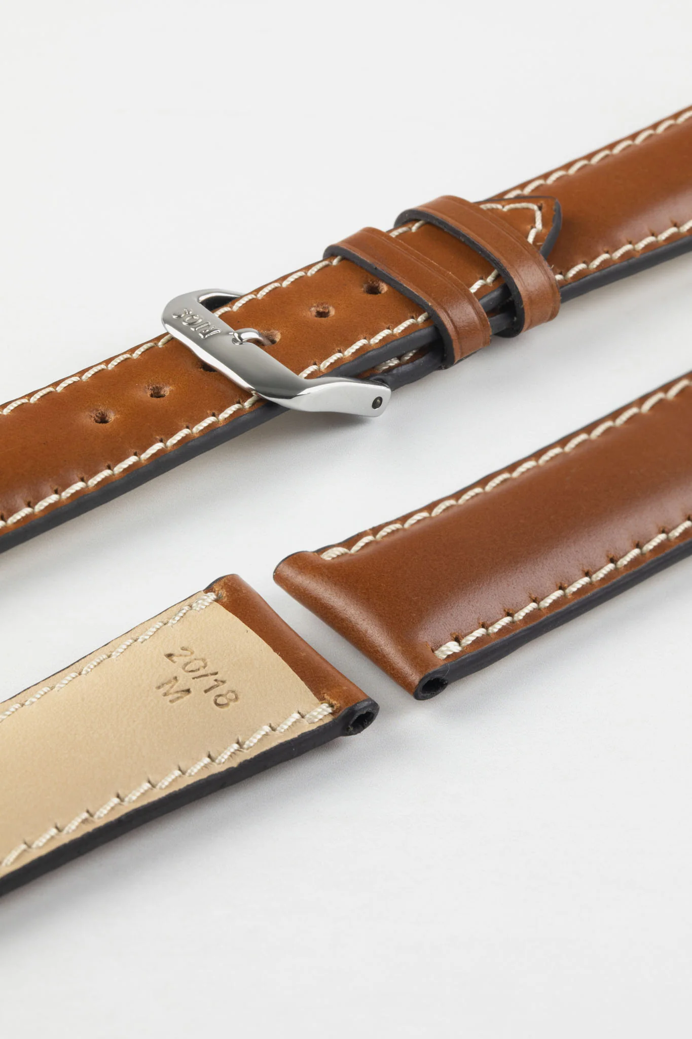 RIOS1931 NEW YORK Shell Cordovan Leather Watch Strap in COGNAC - Image 6