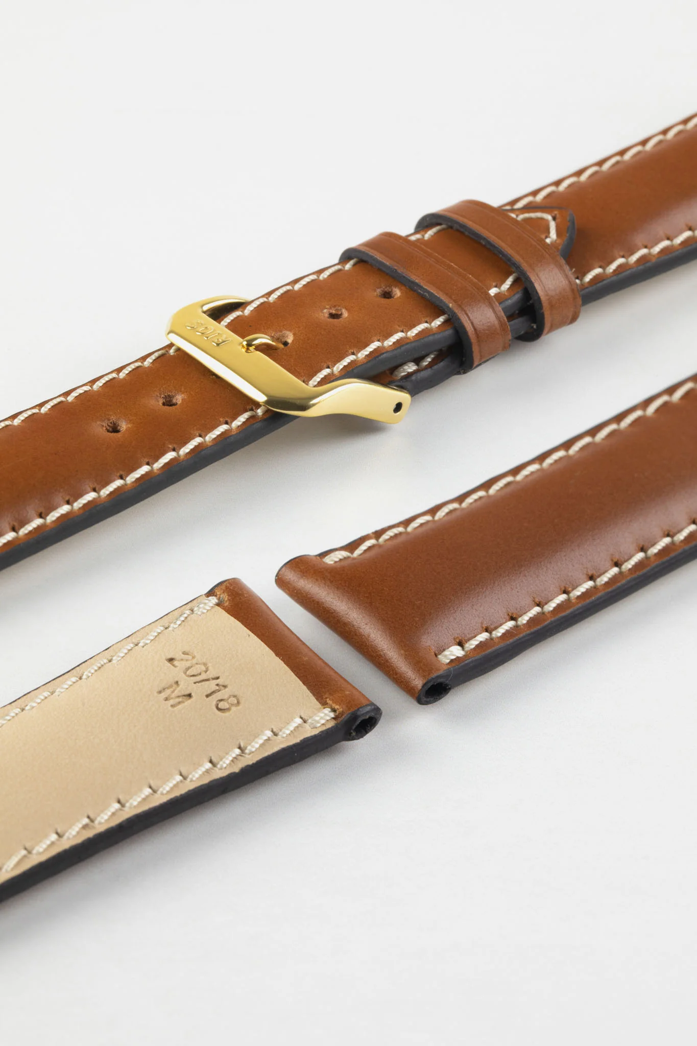 RIOS1931 NEW YORK Shell Cordovan Leather Watch Strap in COGNAC - Image 7