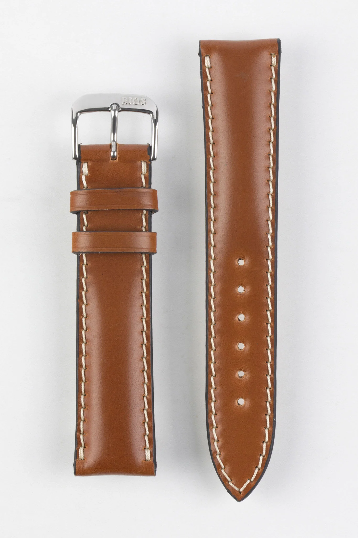 RIOS1931 NEW YORK Shell Cordovan Leather Watch Strap in COGNAC - Image 8
