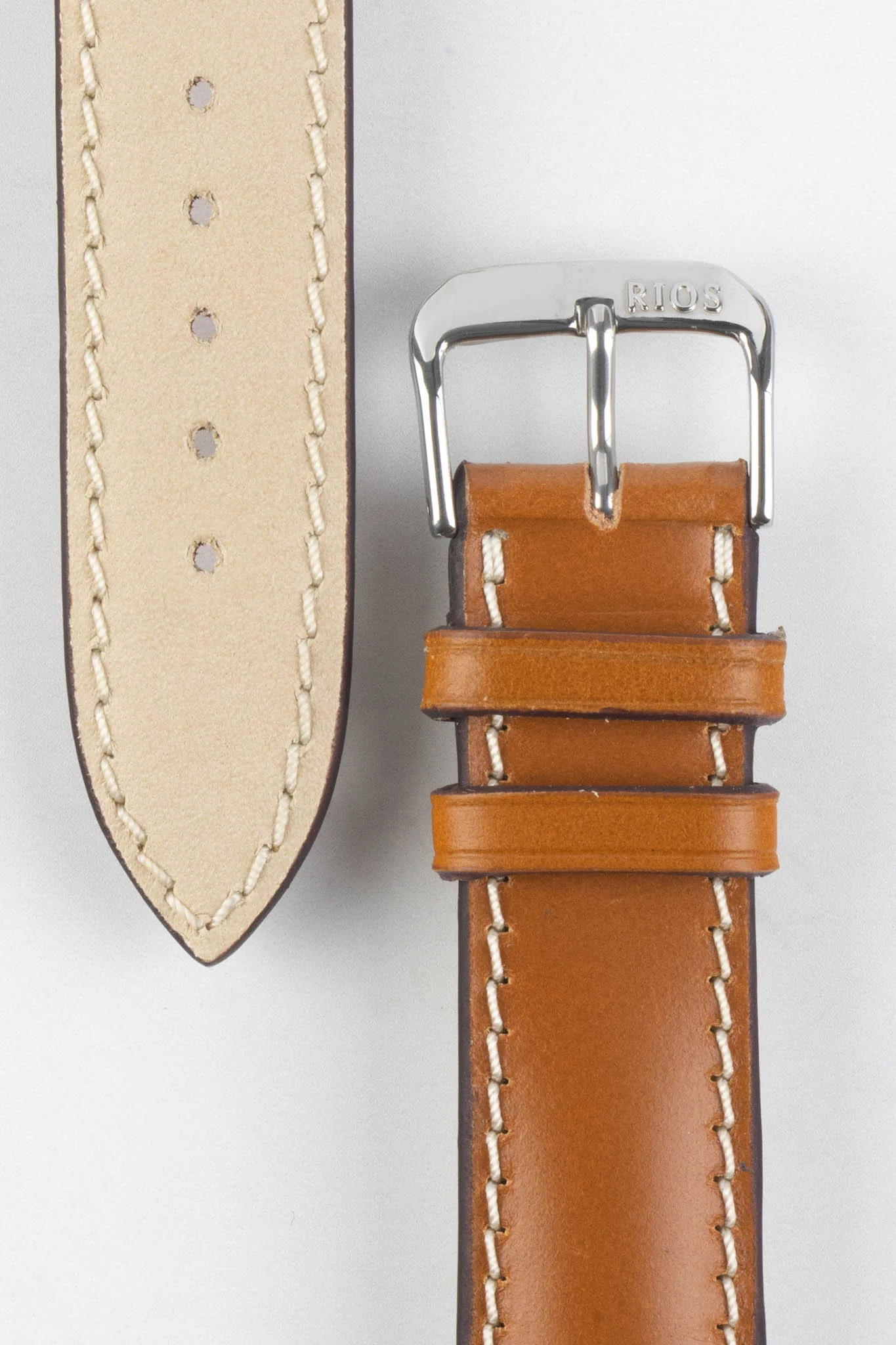 RIOS1931 NEW YORK Shell Cordovan Leather Watch Strap in HONEY - Image 4