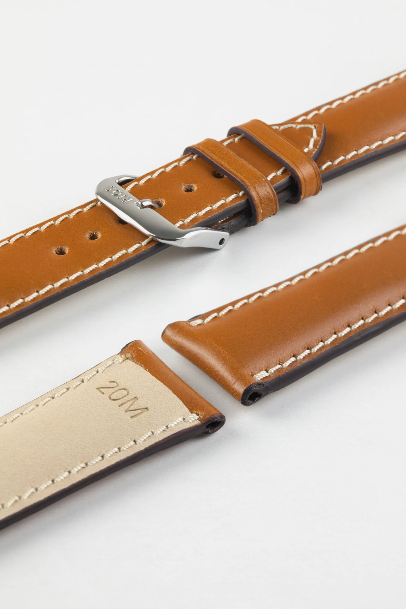RIOS1931 NEW YORK Shell Cordovan Leather Watch Strap in HONEY - Image 6