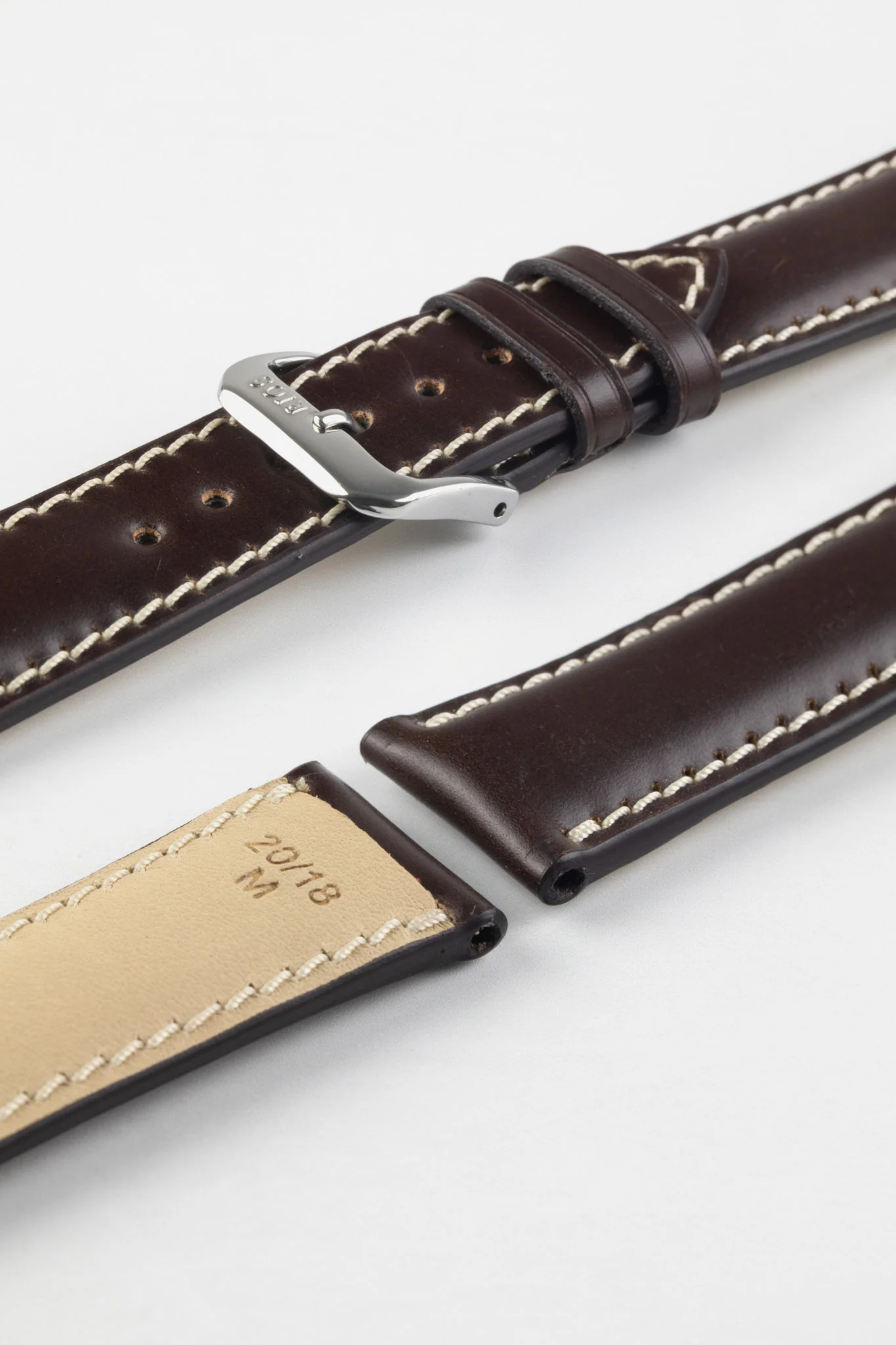 RIOS1931 NEW YORK Shell Cordovan Leather Watch Strap in MOCHA - Image 6
