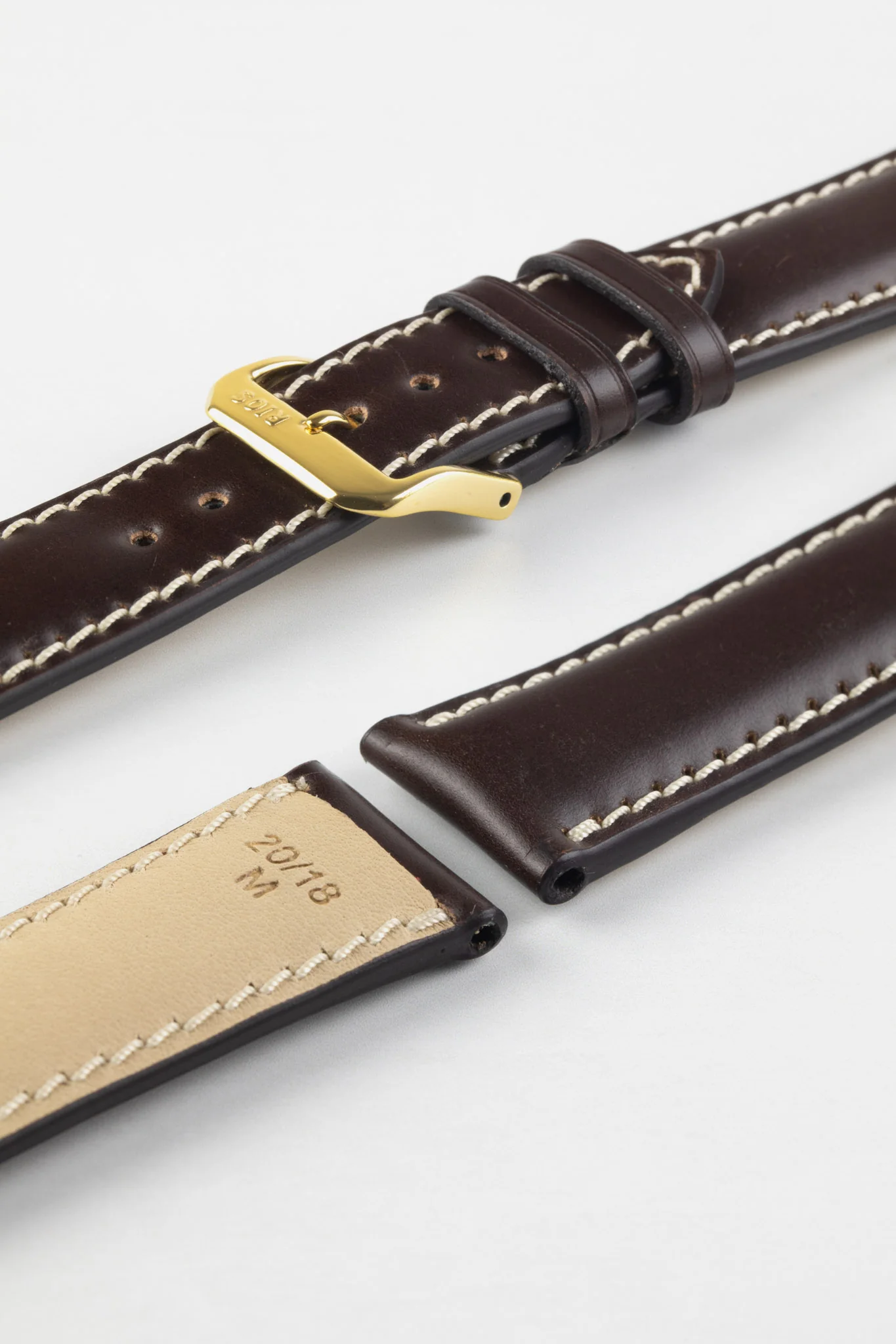 RIOS1931 NEW YORK Shell Cordovan Leather Watch Strap in MOCHA - Image 7