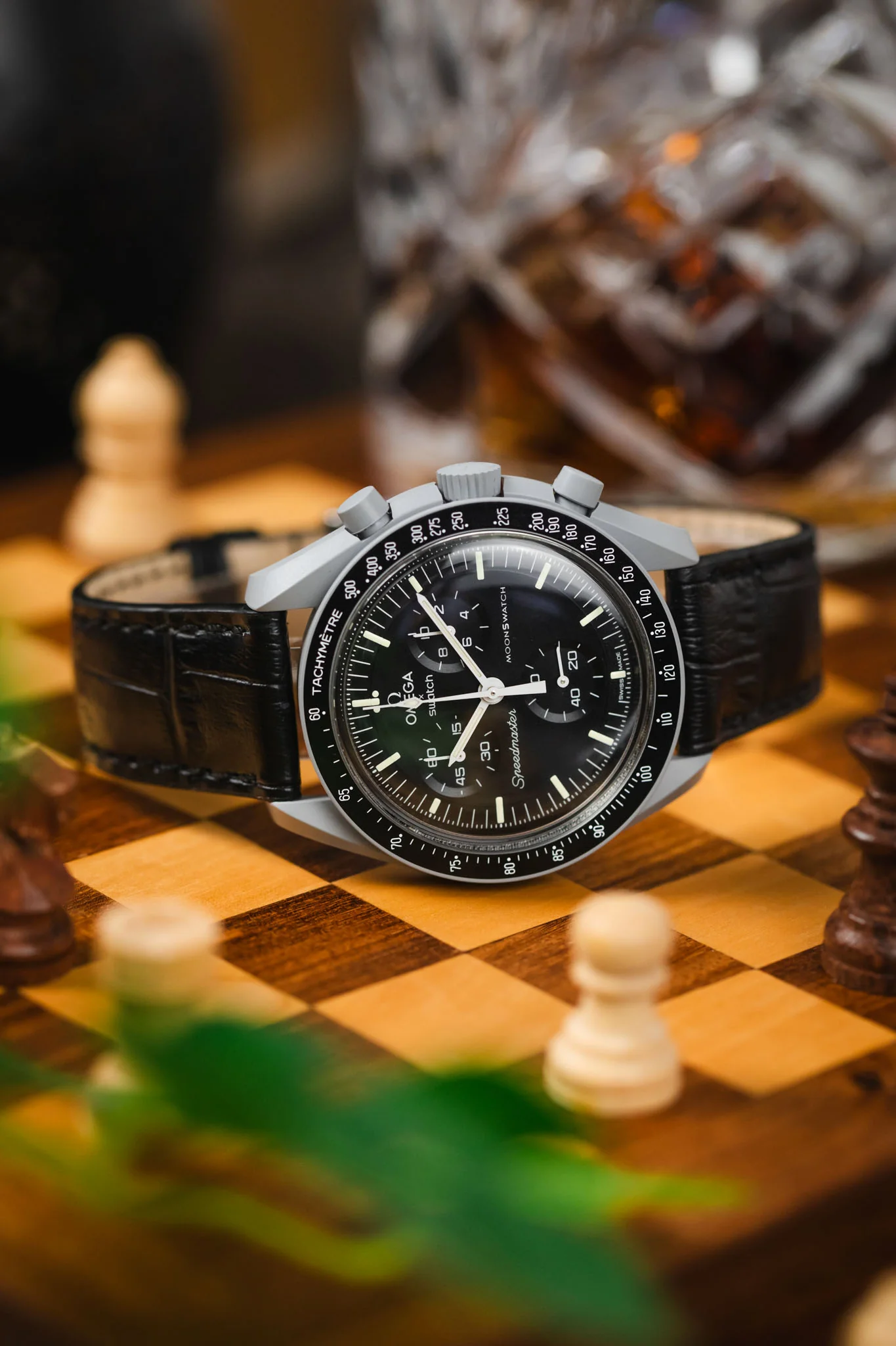 RIOS1931 ORLANDO Alligator-Embossed Leather Watch Strap in BLACK - Image 4