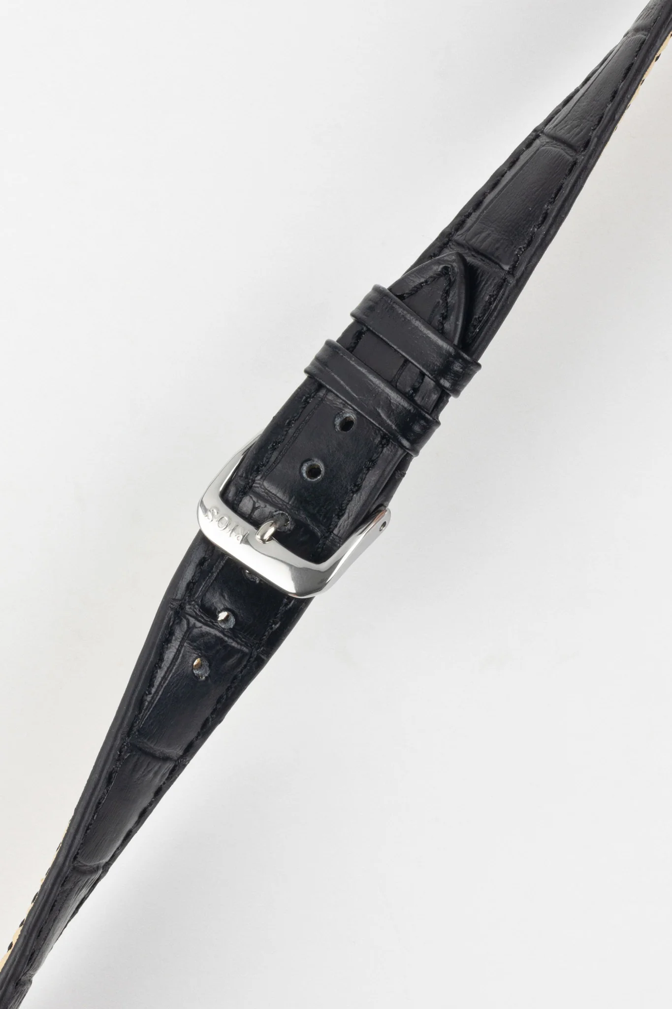 RIOS1931 ORLANDO Alligator-Embossed Leather Watch Strap in BLACK - Image 5