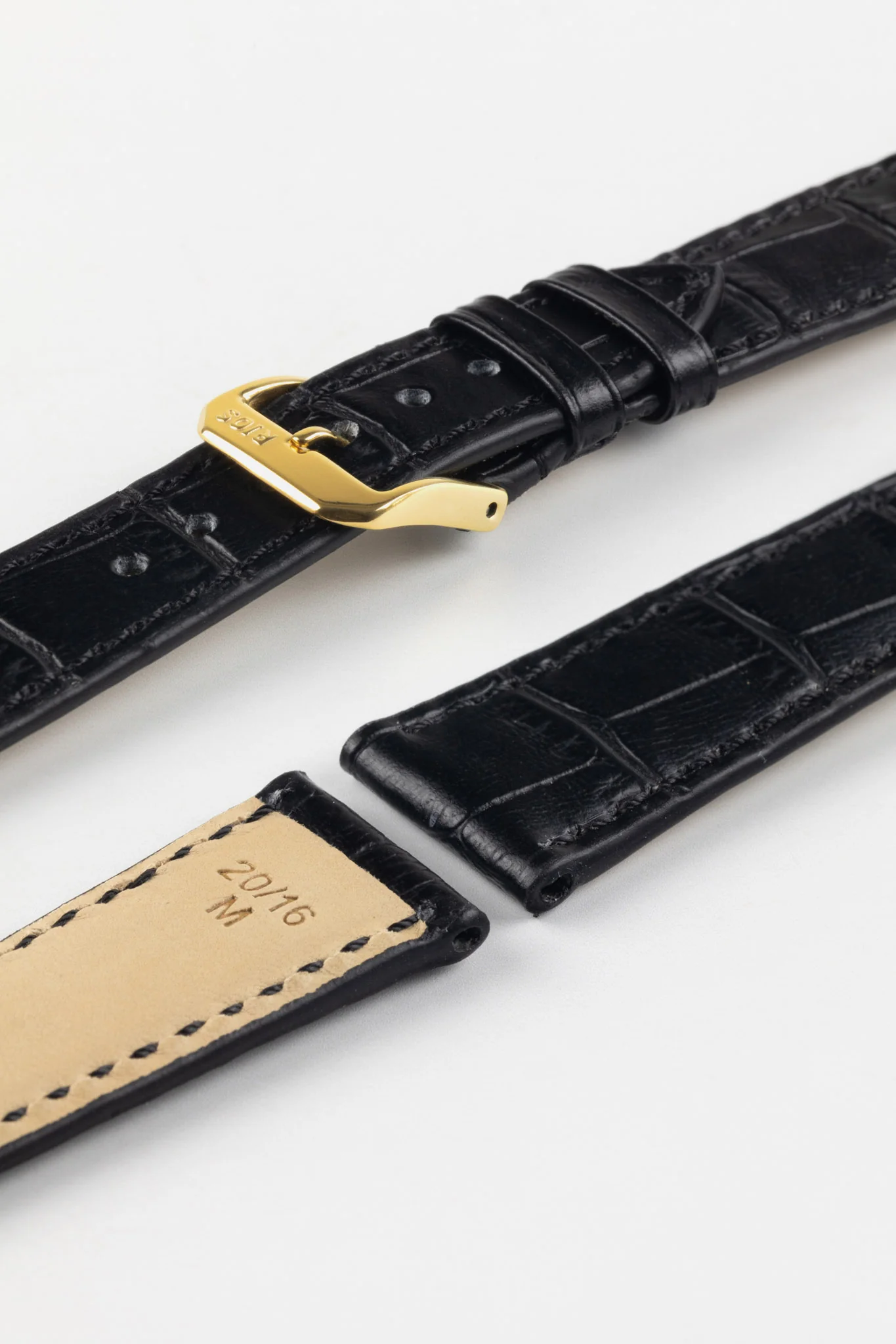 RIOS1931 ORLANDO Alligator-Embossed Leather Watch Strap in BLACK - Image 8