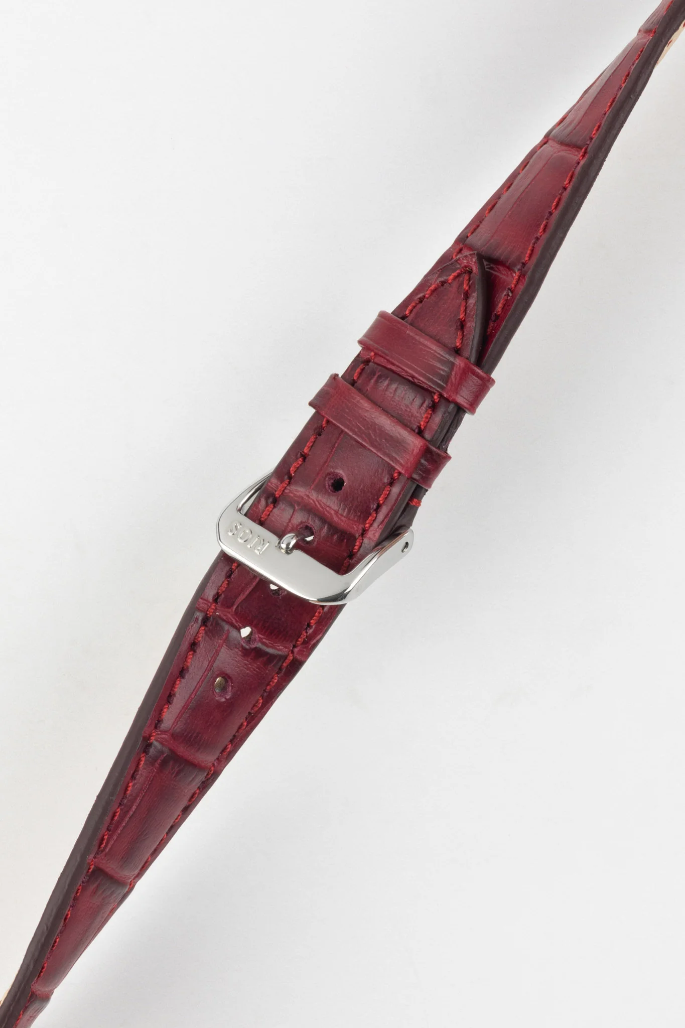 RIOS1931 ORLANDO Alligator-Embossed Leather Watch Strap in BURGUNDY - Image 5