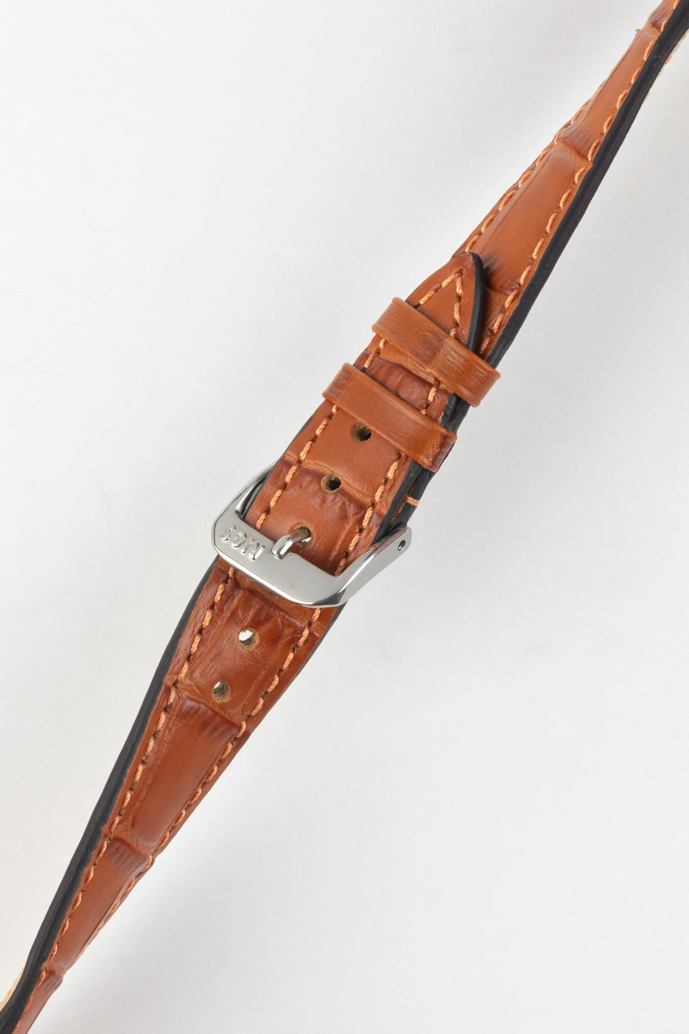 RIOS1931 ORLANDO Alligator-Embossed Leather Watch Strap in COGNAC - Image 5