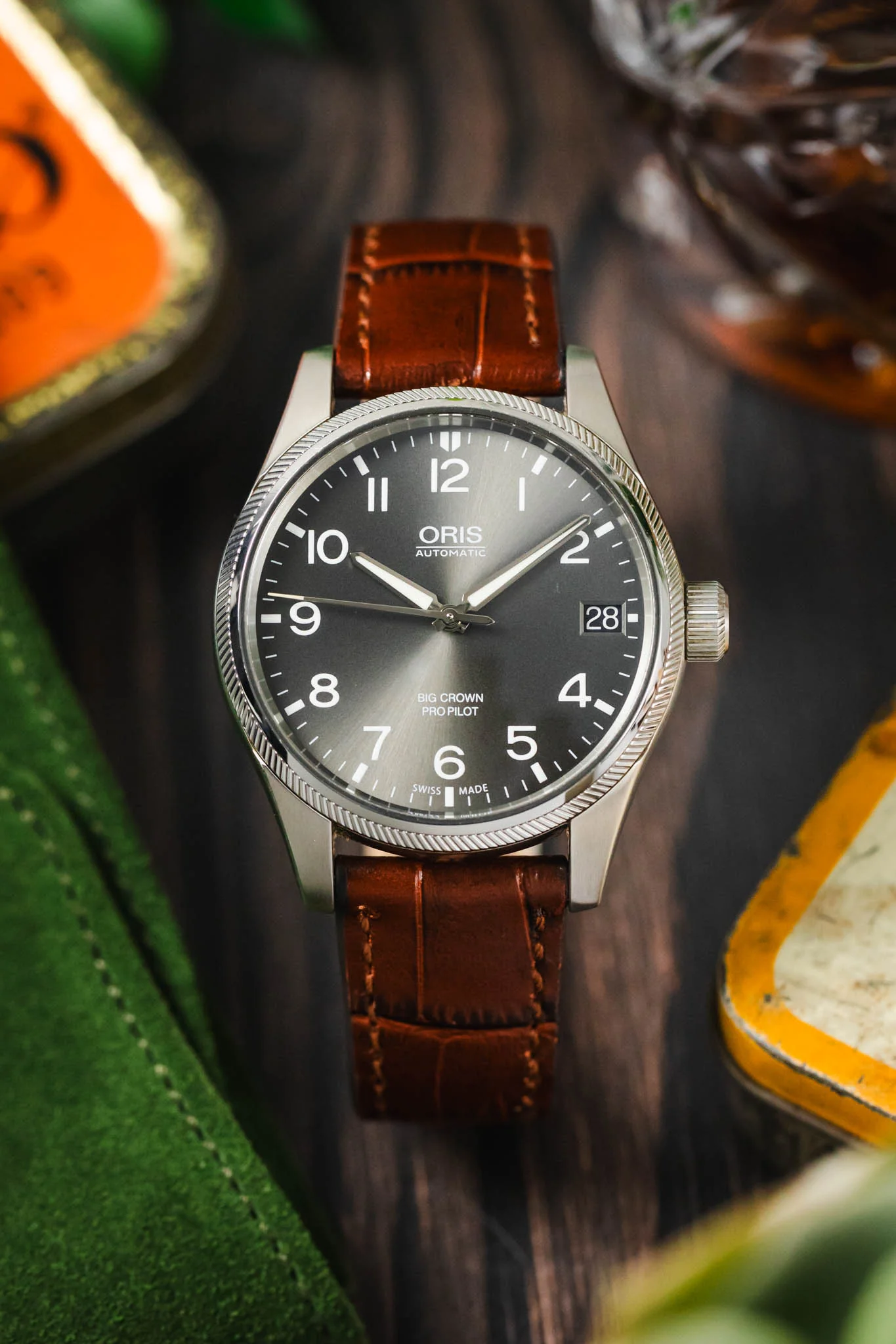 RIOS1931 ORLANDO Alligator-Embossed Leather Watch Strap in MAHOGANY - Image 4