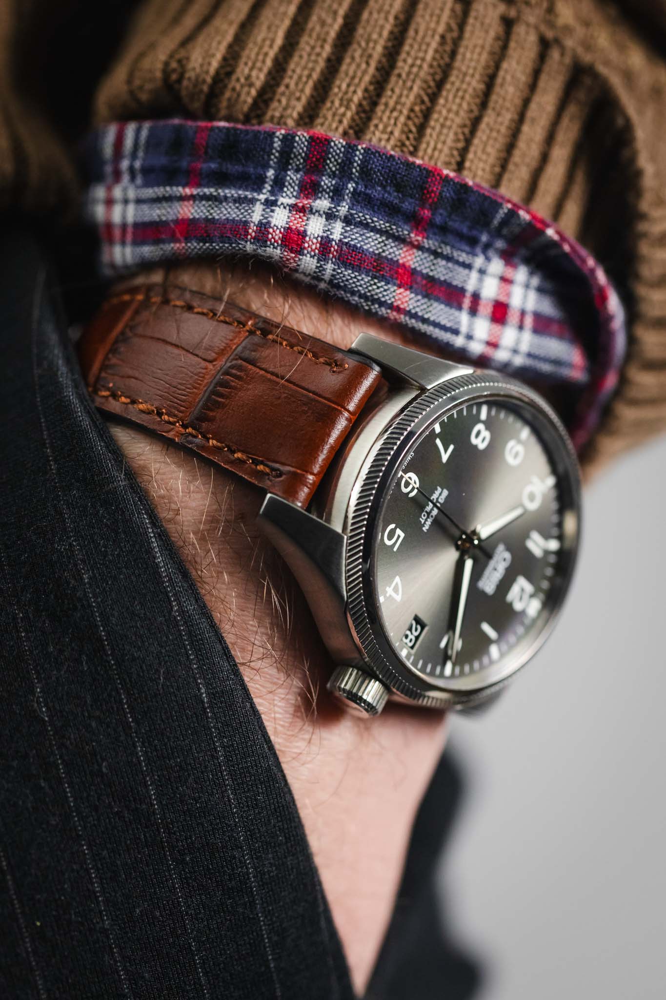 RIOS1931 ORLANDO Alligator-Embossed Leather Watch Strap in MAHOGANY - Image 6