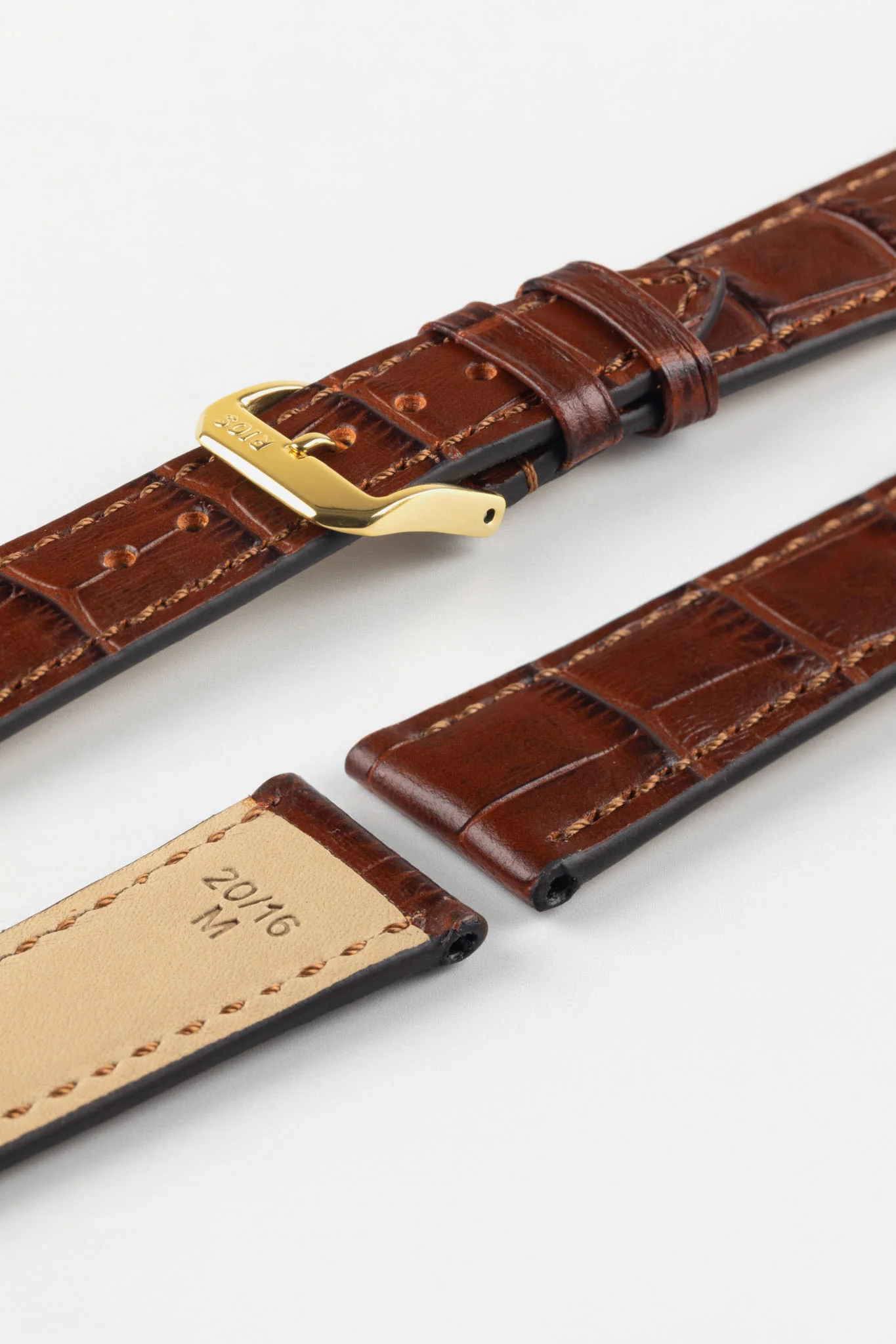 RIOS1931 ORLANDO Alligator-Embossed Leather Watch Strap in MAHOGANY - Image 8