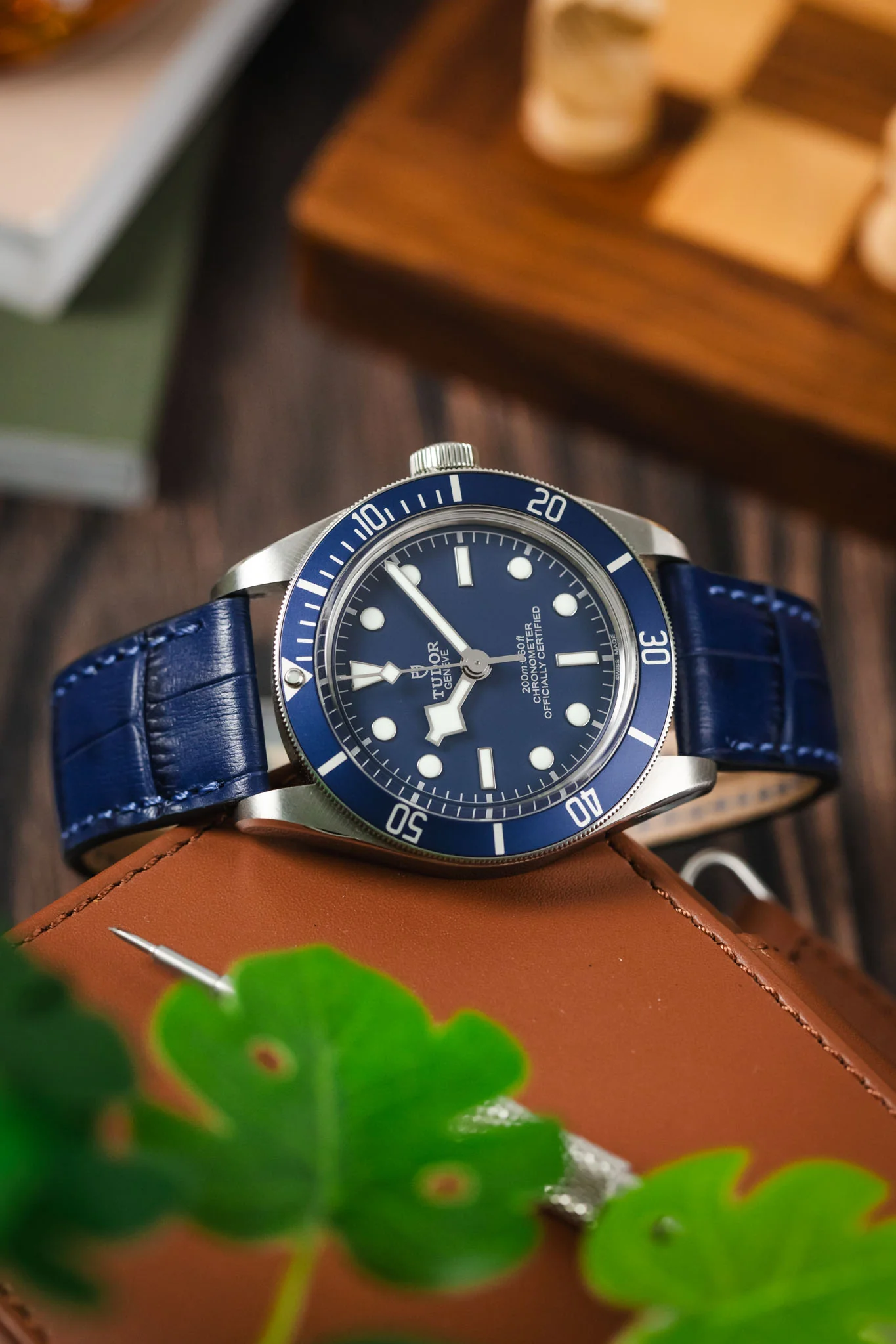 RIOS1931 ORLANDO Alligator-Embossed Leather Watch Strap in NAVY BLUE - Image 4