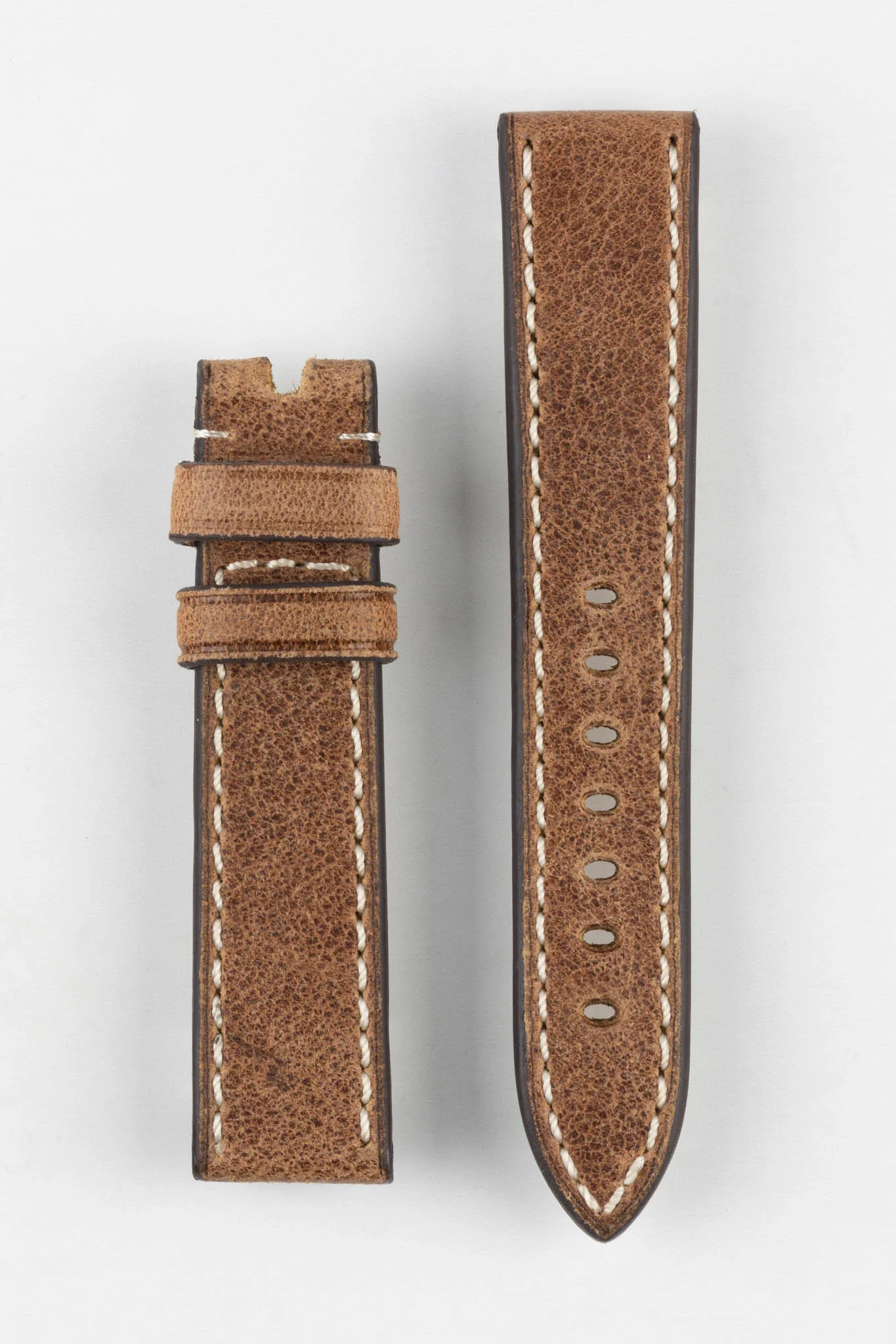 RIOS1931 OXFORD Flat-Padded Vintage Leather Watch Strap in MAHOGANY - Image 18