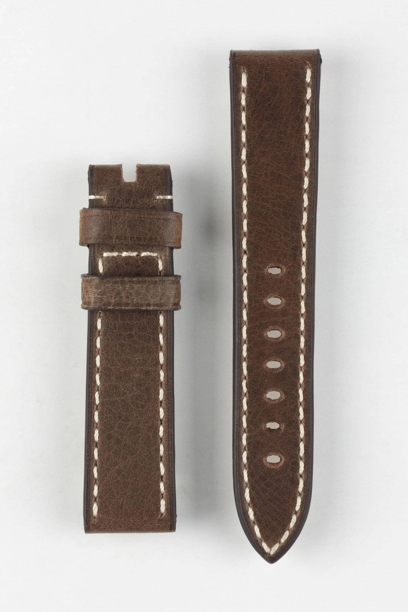 RIOS1931 OXFORD Flat-Padded Vintage Leather Watch Strap in MOCHA - Image 18