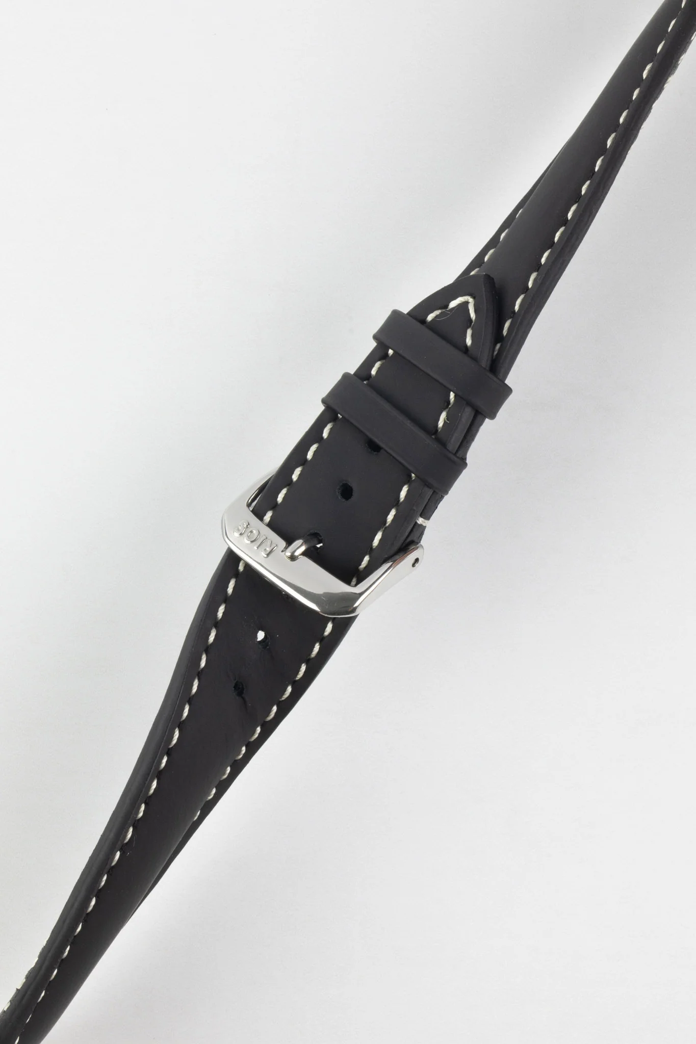 RIOS1931 POLO Water Resistant Cow Leather Watch Strap in BLACK - Image 3
