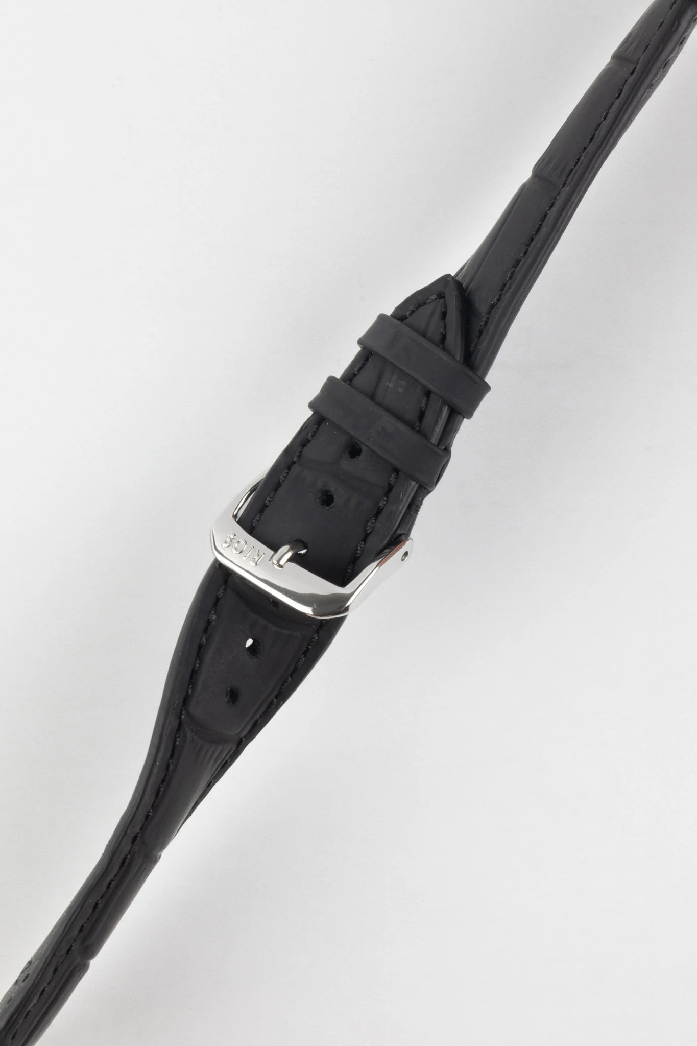 RIOS1931 POWER Water Resistant Alligator-Embossed Leather Watch Strap in BLACK - Image 3