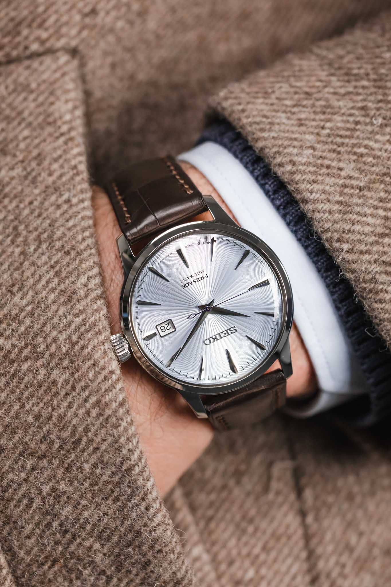 RIOS1931 PRESIDENT Genuine Alligator Round-Padding Watch Strap in MOCHA - Image 6