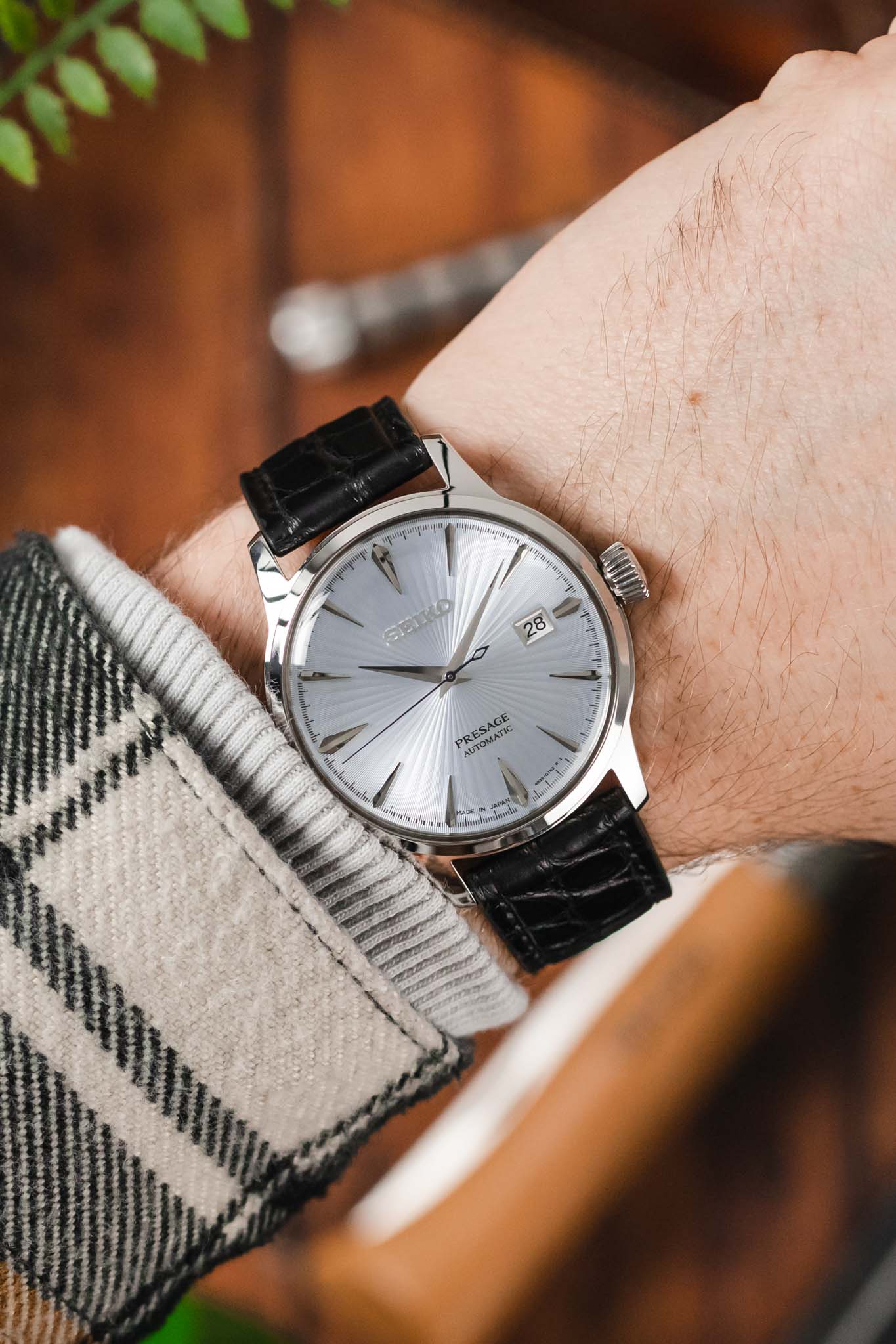 RIOS1931 PRESTIGE Genuine Alligator Flank Watch Strap in BLACK - Image 2