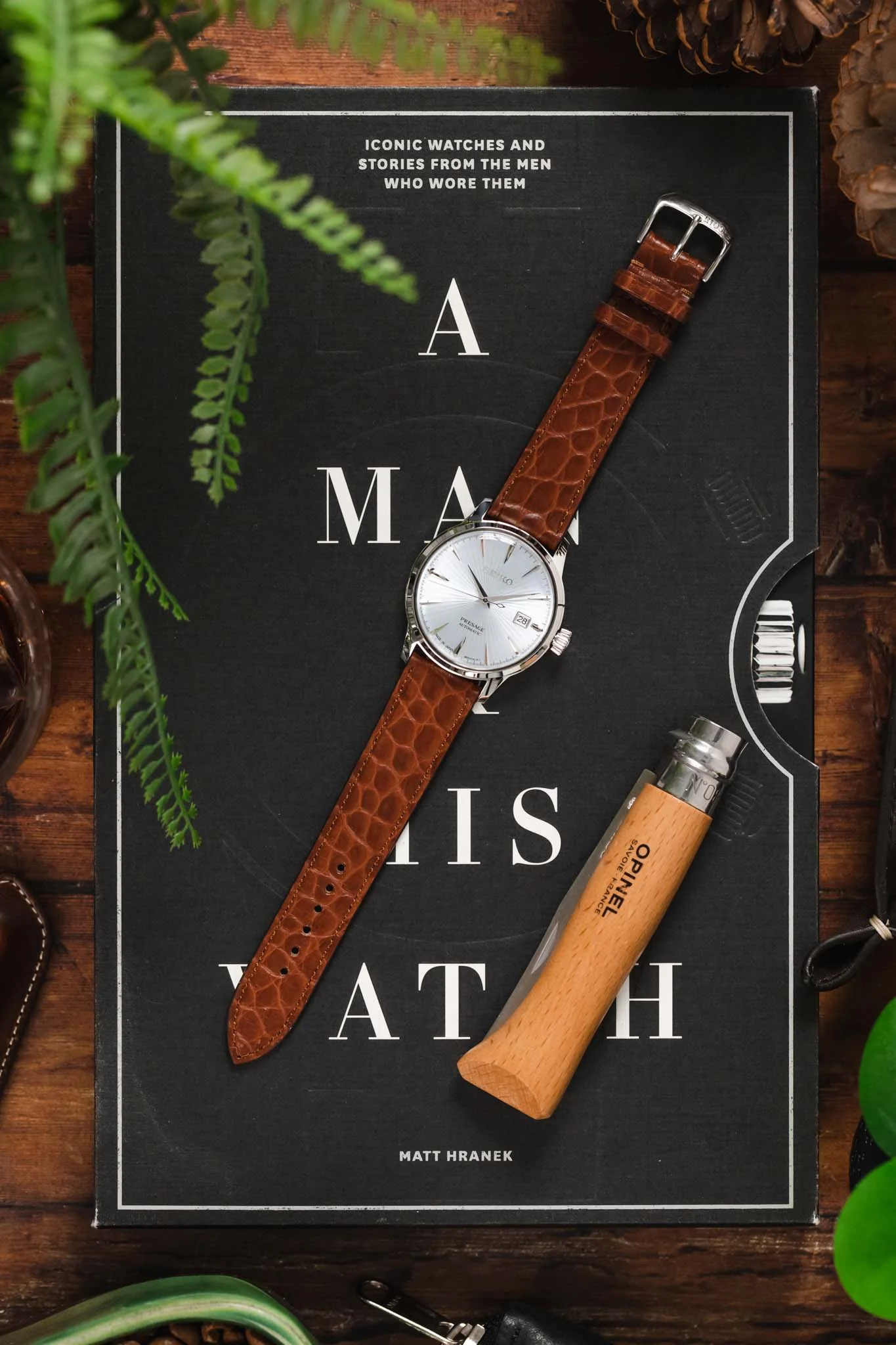 RIOS1931 PRESTIGE Genuine Alligator Flank Watch Strap in MAHOGANY - Image 6