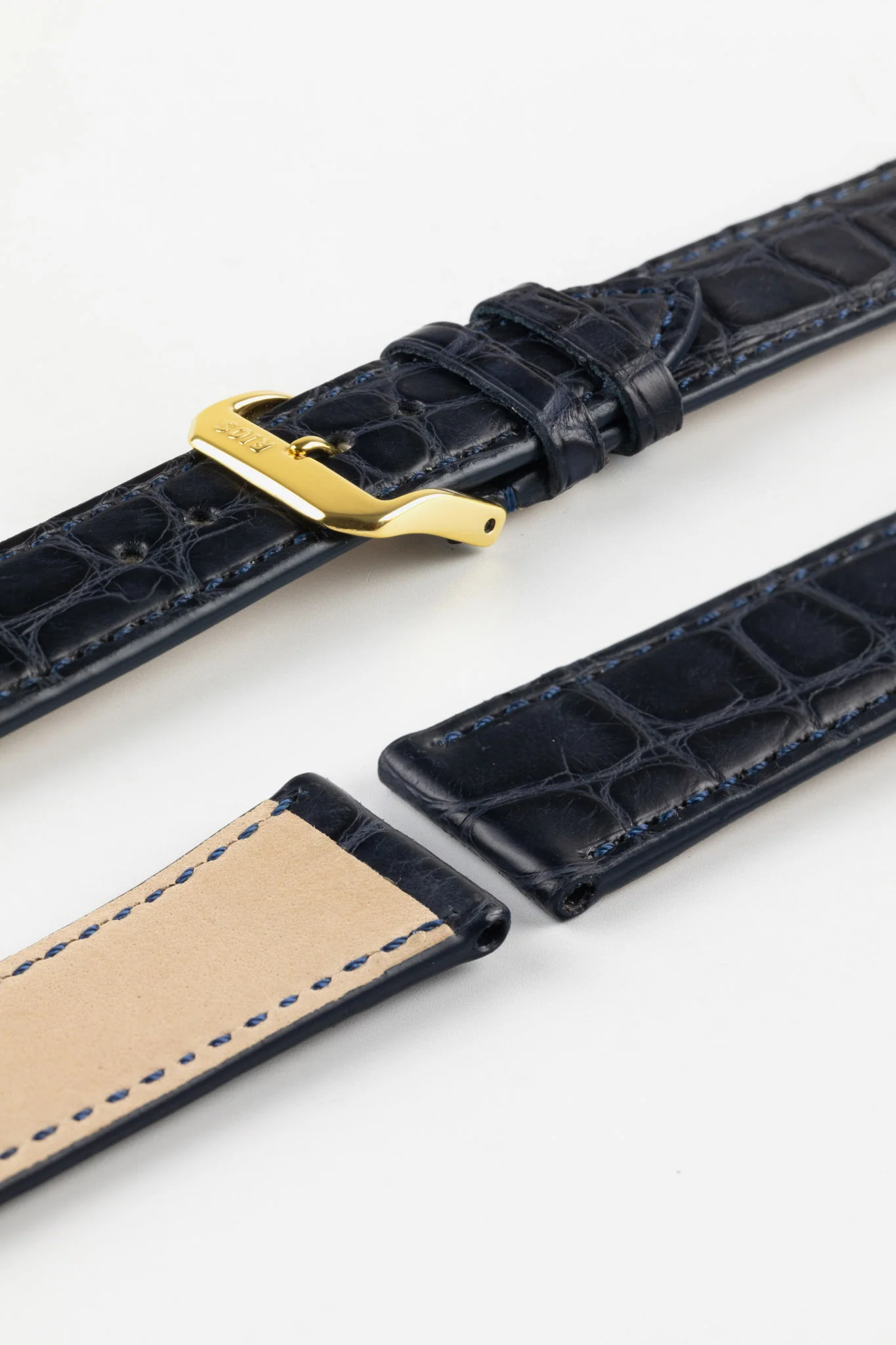 RIOS1931 PRESTIGE Genuine Alligator Flank Watch Strap in OCEAN BLUE - Image 8