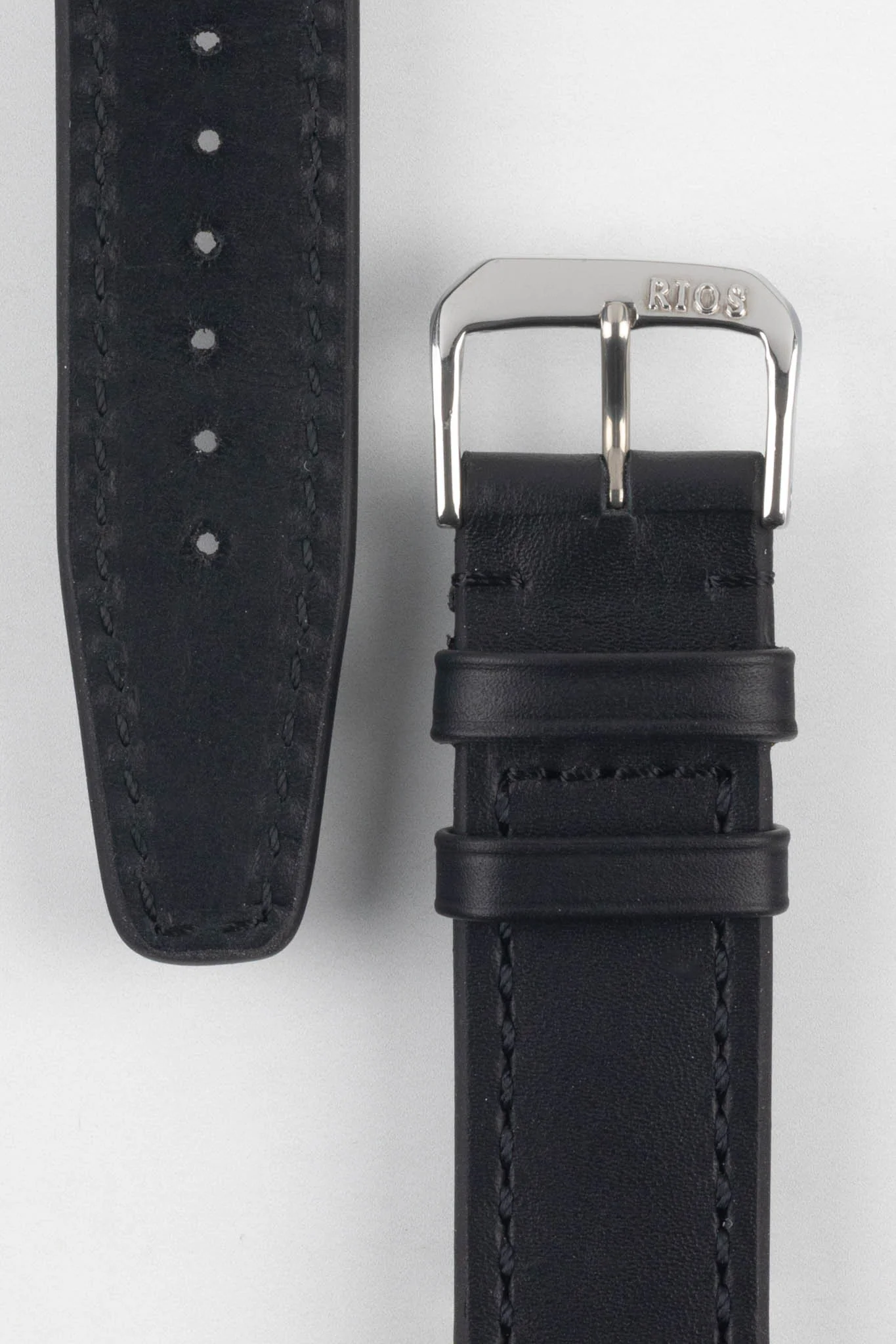 RIOS1931 SCIROCCO Genuine Calfskin Leather Watch Strap in Black - Image 2