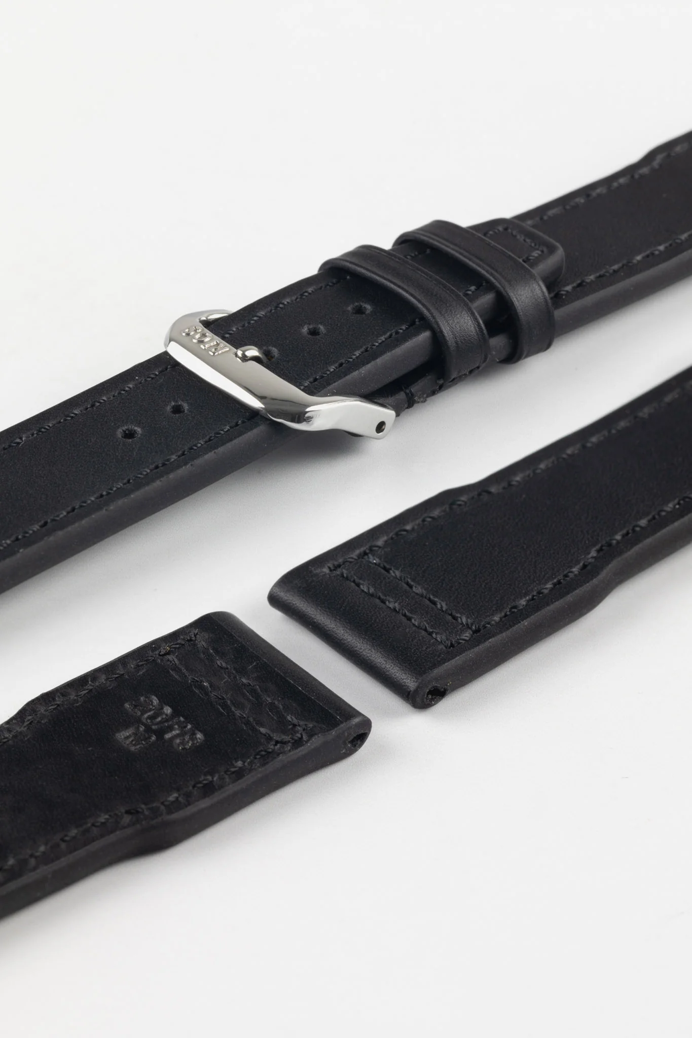 RIOS1931 SCIROCCO Genuine Calfskin Leather Watch Strap in Black - Image 5