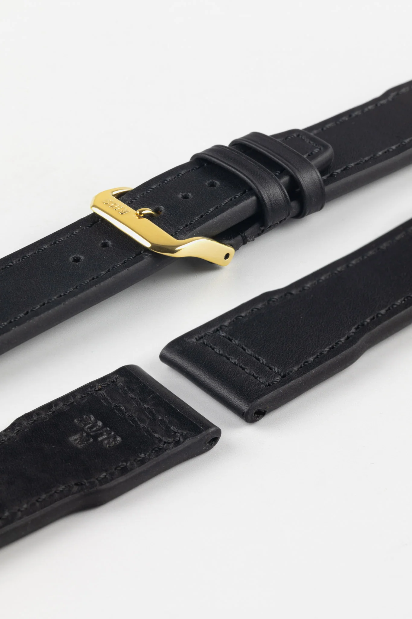 RIOS1931 SCIROCCO Genuine Calfskin Leather Watch Strap in Black - Image 6