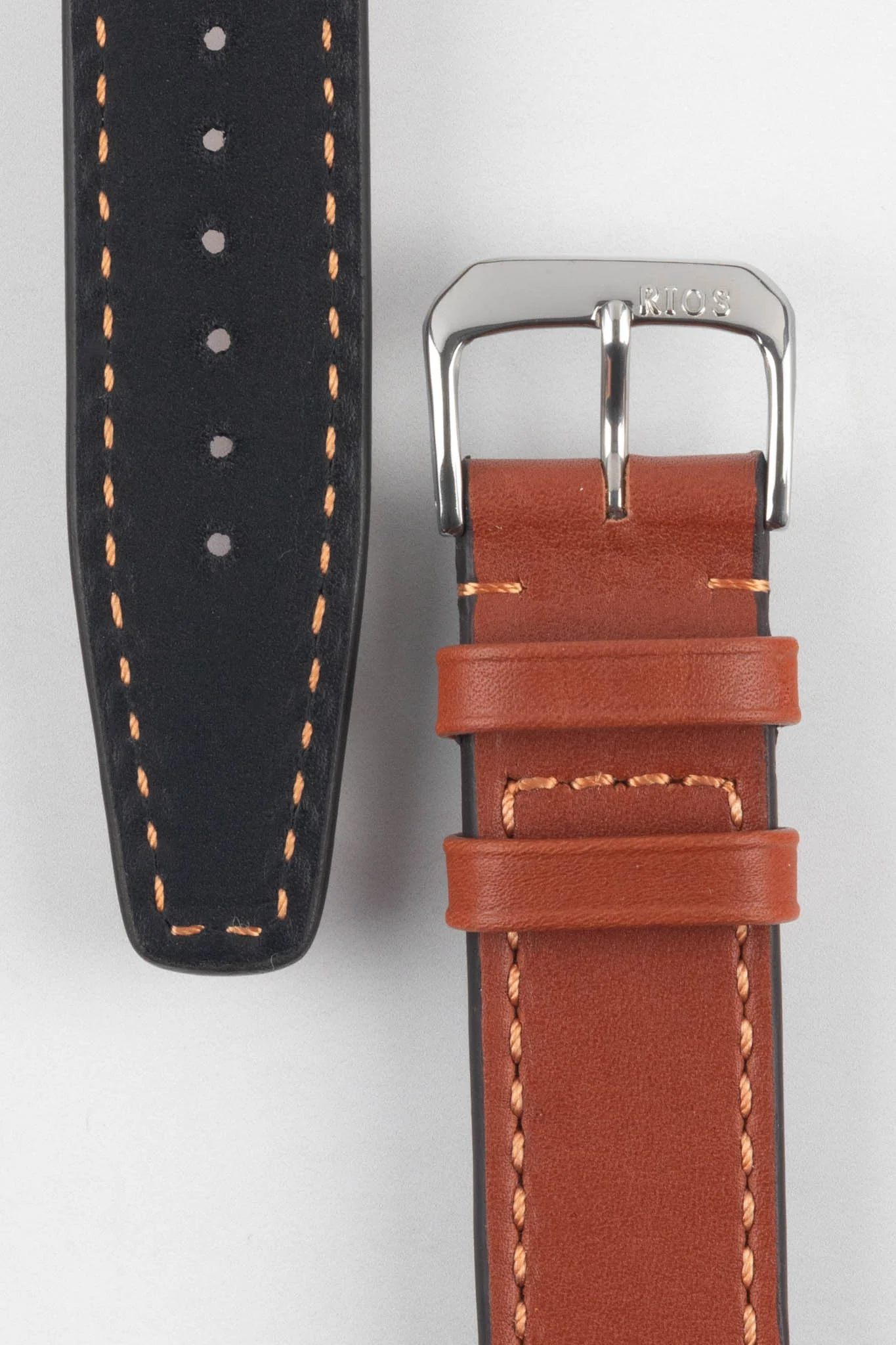 RIOS1931 SCIROCCO Genuine Calfskin Leather Watch Strap in Cognac - Image 4