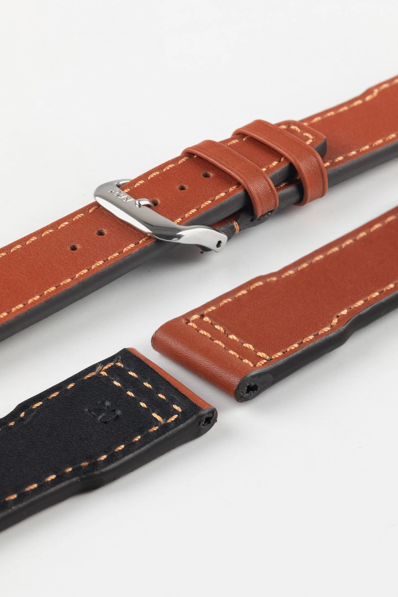 RIOS1931 SCIROCCO Genuine Calfskin Leather Watch Strap in Cognac - Image 5