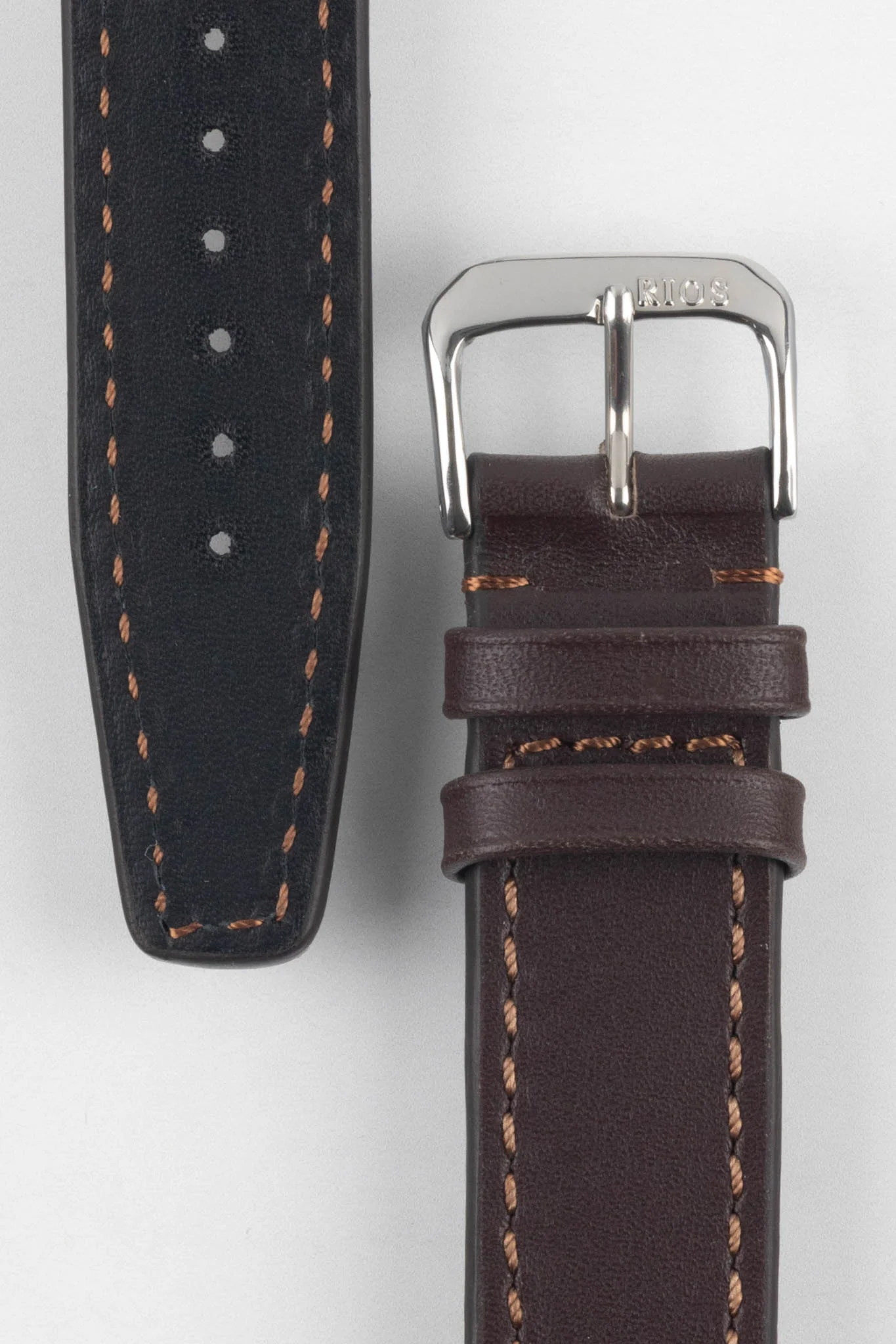 RIOS1931 SCIROCCO Genuine Calfskin Leather Watch Strap in Mocha - Image 2