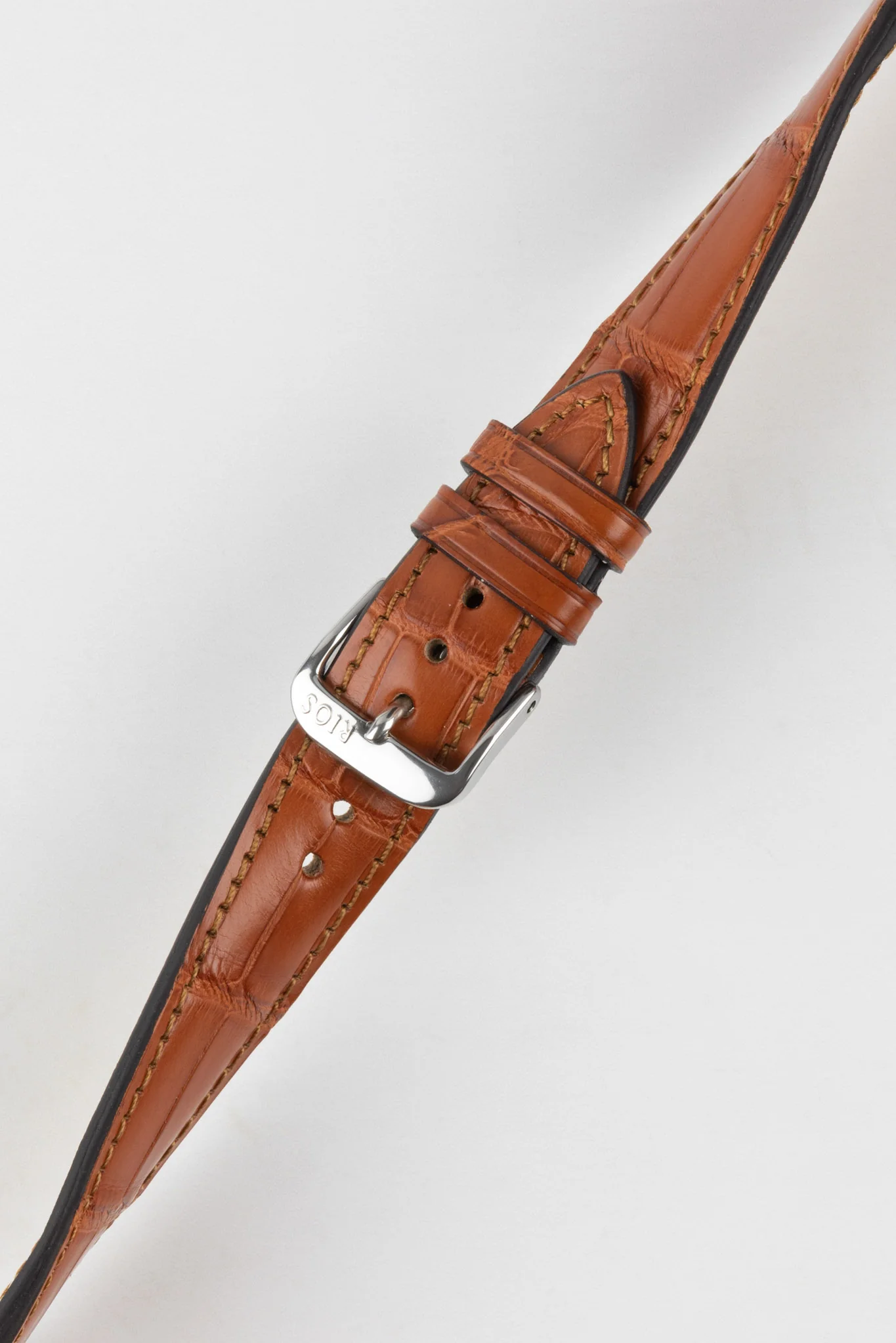 RIOS1931 SENATOR Genuine Alligator Square-Padding Watch Strap in COGNAC - Image 5